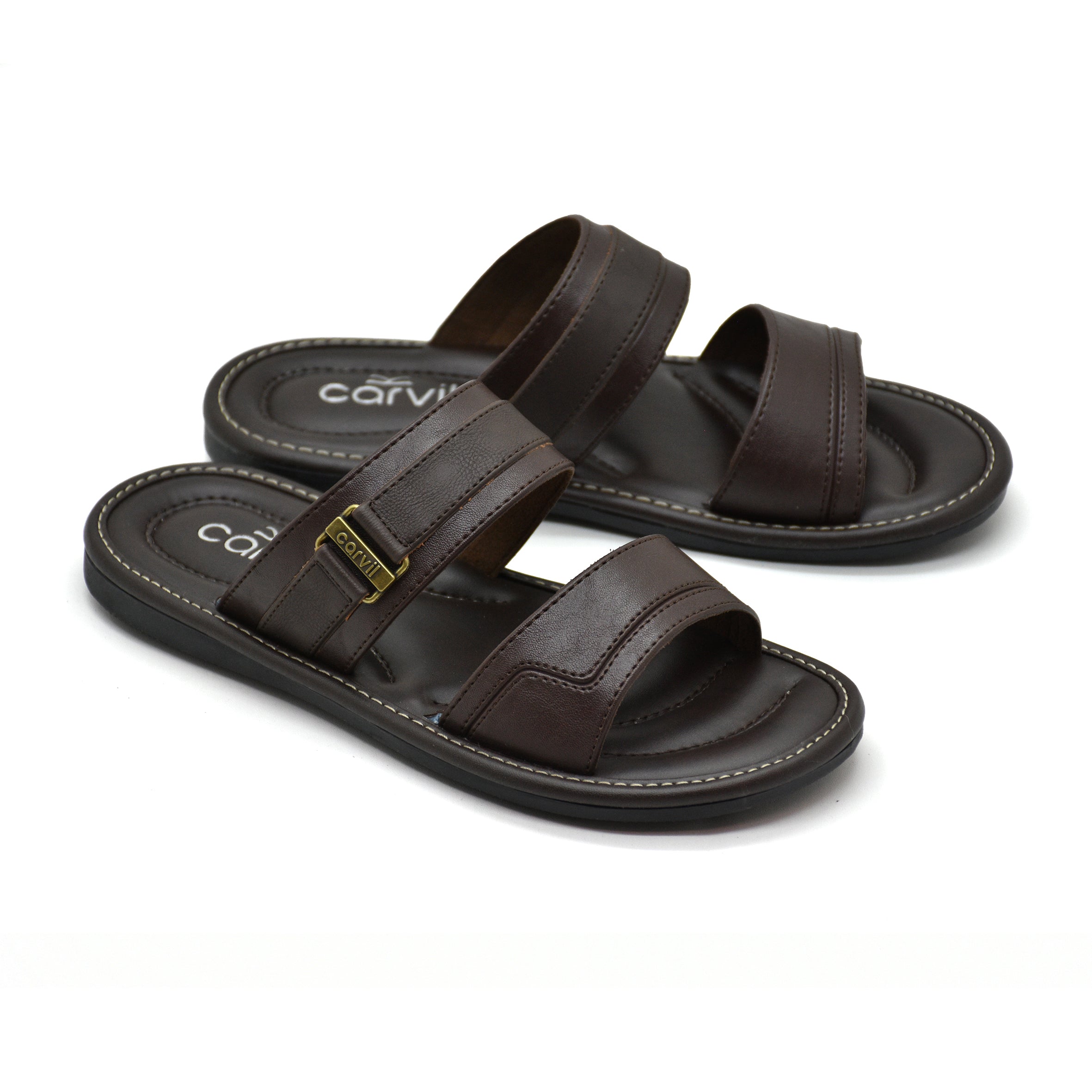 Carvil Sandal Pria MORVINO-02 M DARK BROWN
