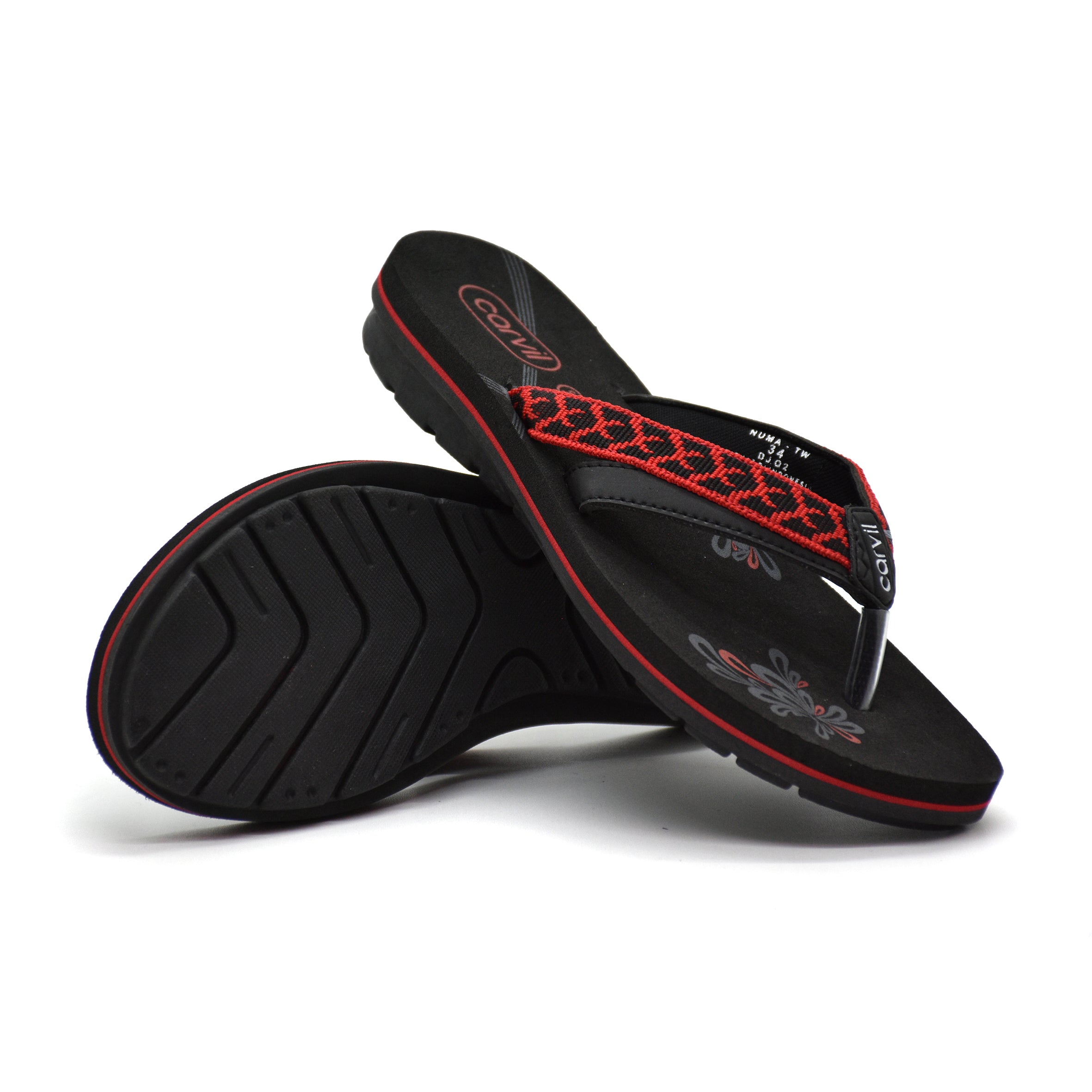 Carvil Sandal Anak NUMA-TW - BLACK/RED