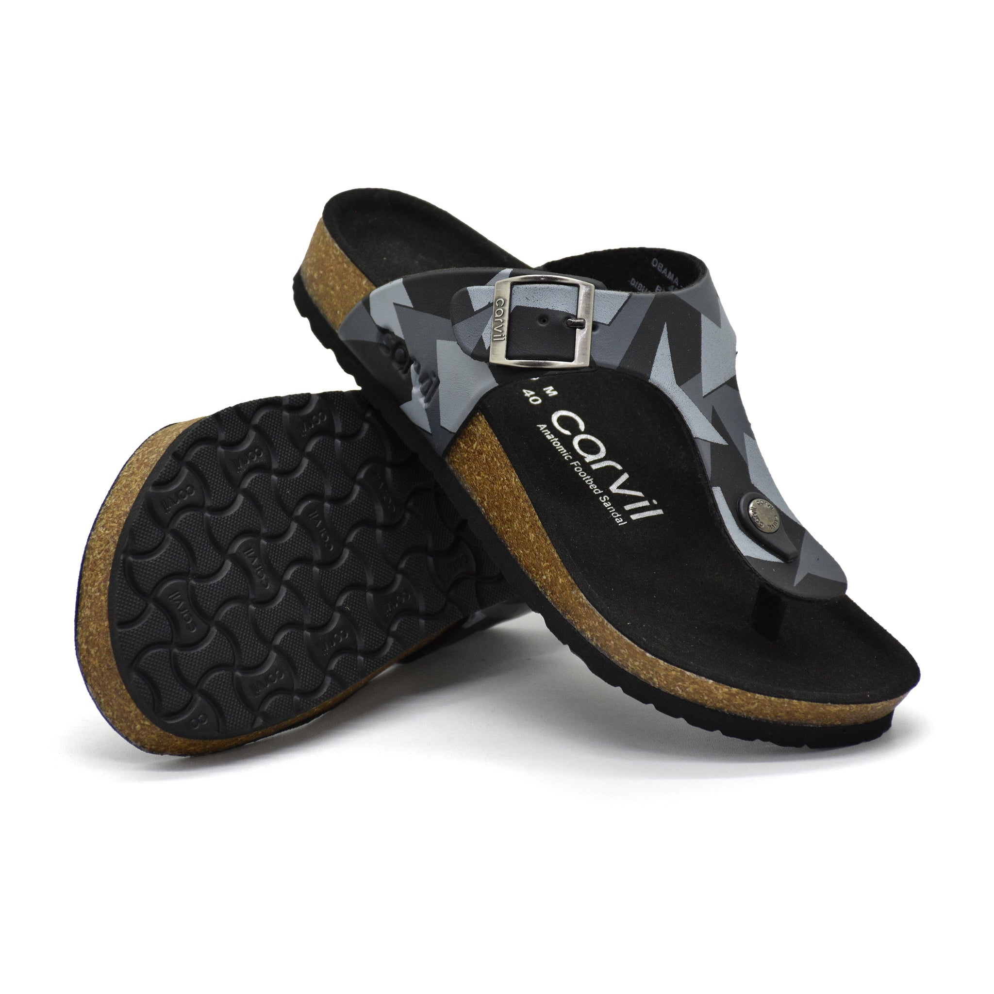 Carvil Sandal Obama - 01 Black/Grey