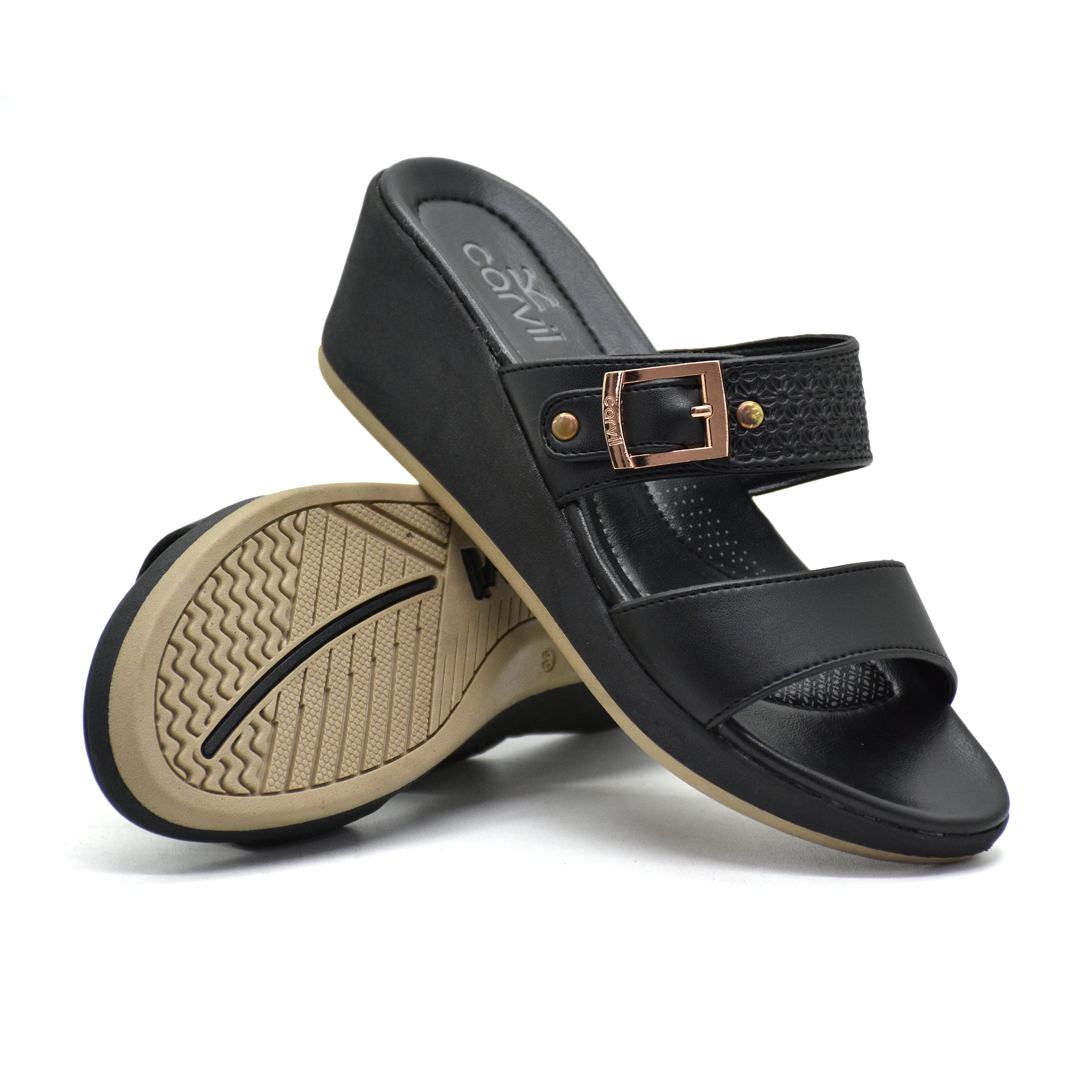 Carvil Sandal Wanita PAMINA-02 L BLACK
