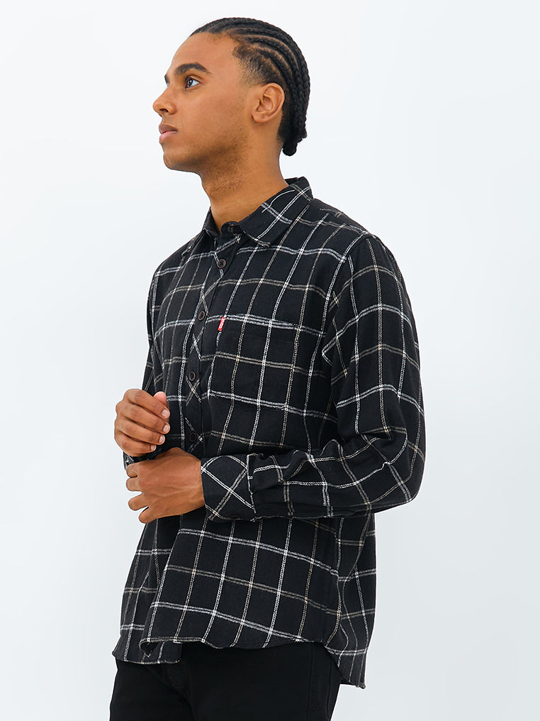 Carvil Kemeja MAN SS PHILO BLACK/OFF WHITE