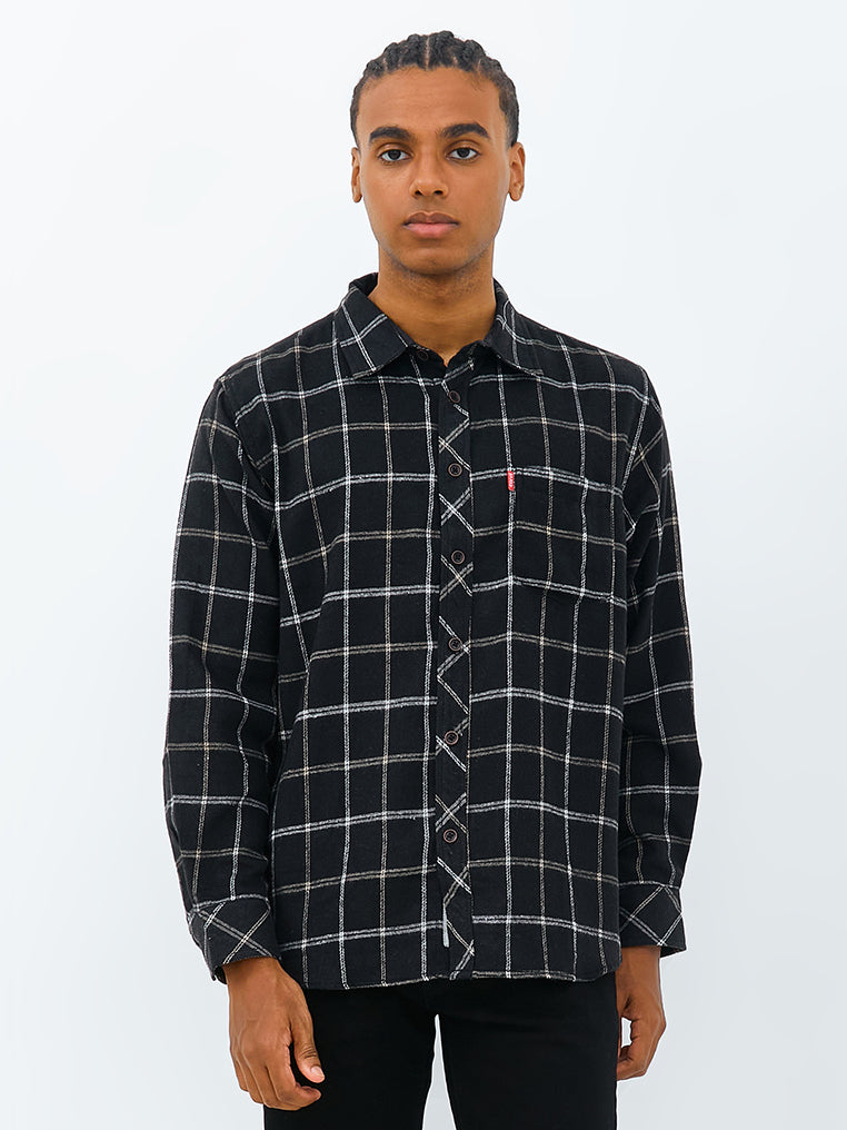 Carvil Kemeja MAN SS PHILO BLACK/OFF WHITE