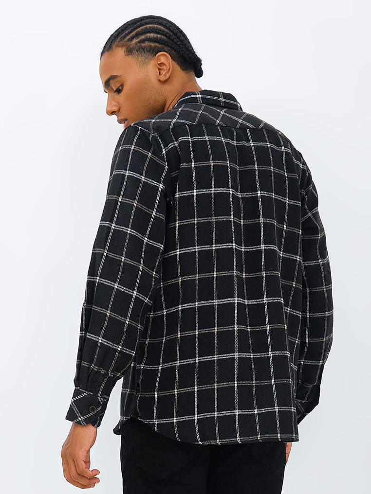 Carvil Kemeja MAN SS PHILO BLACK/OFF WHITE