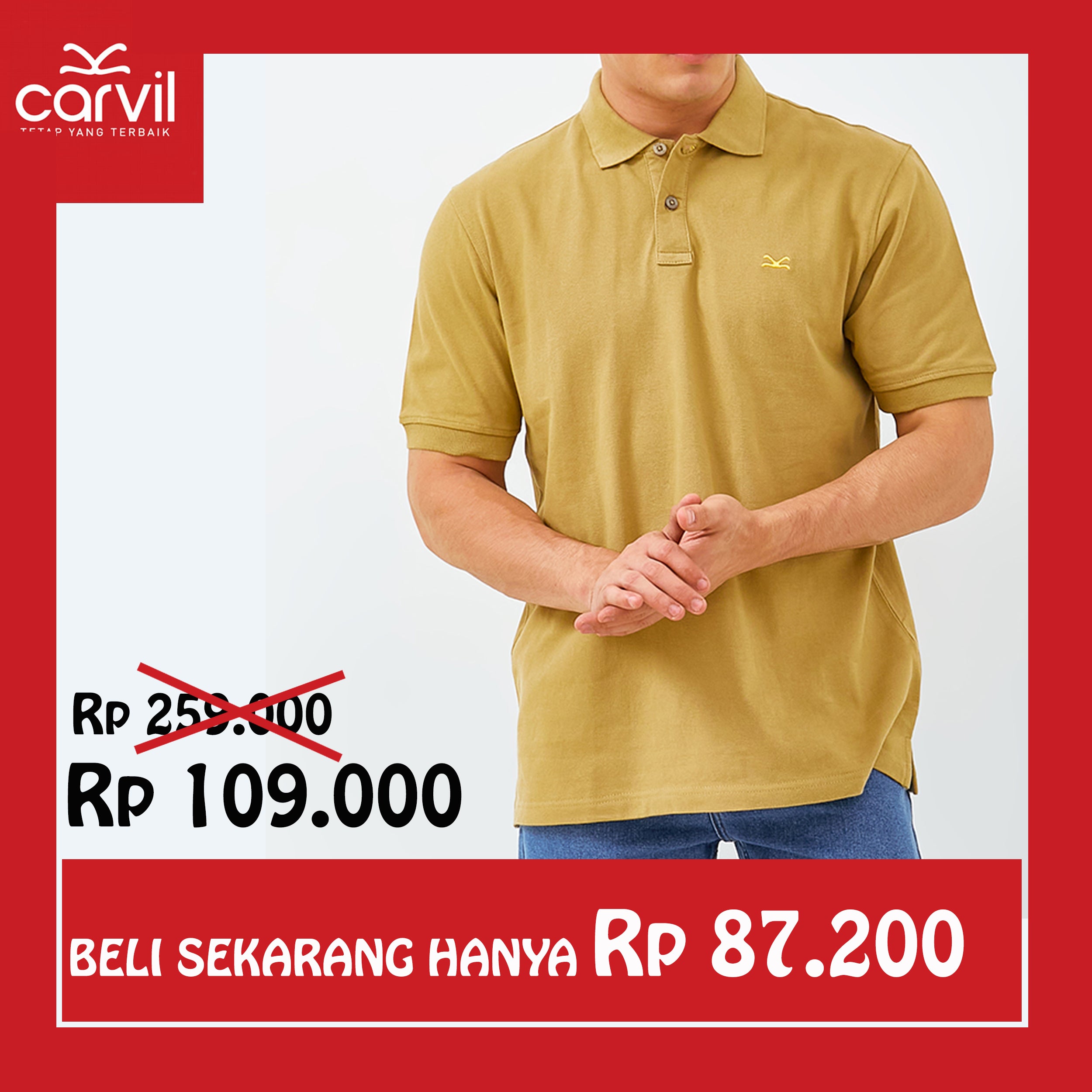 Carvil Polo Pria MAN PIQUE-KH