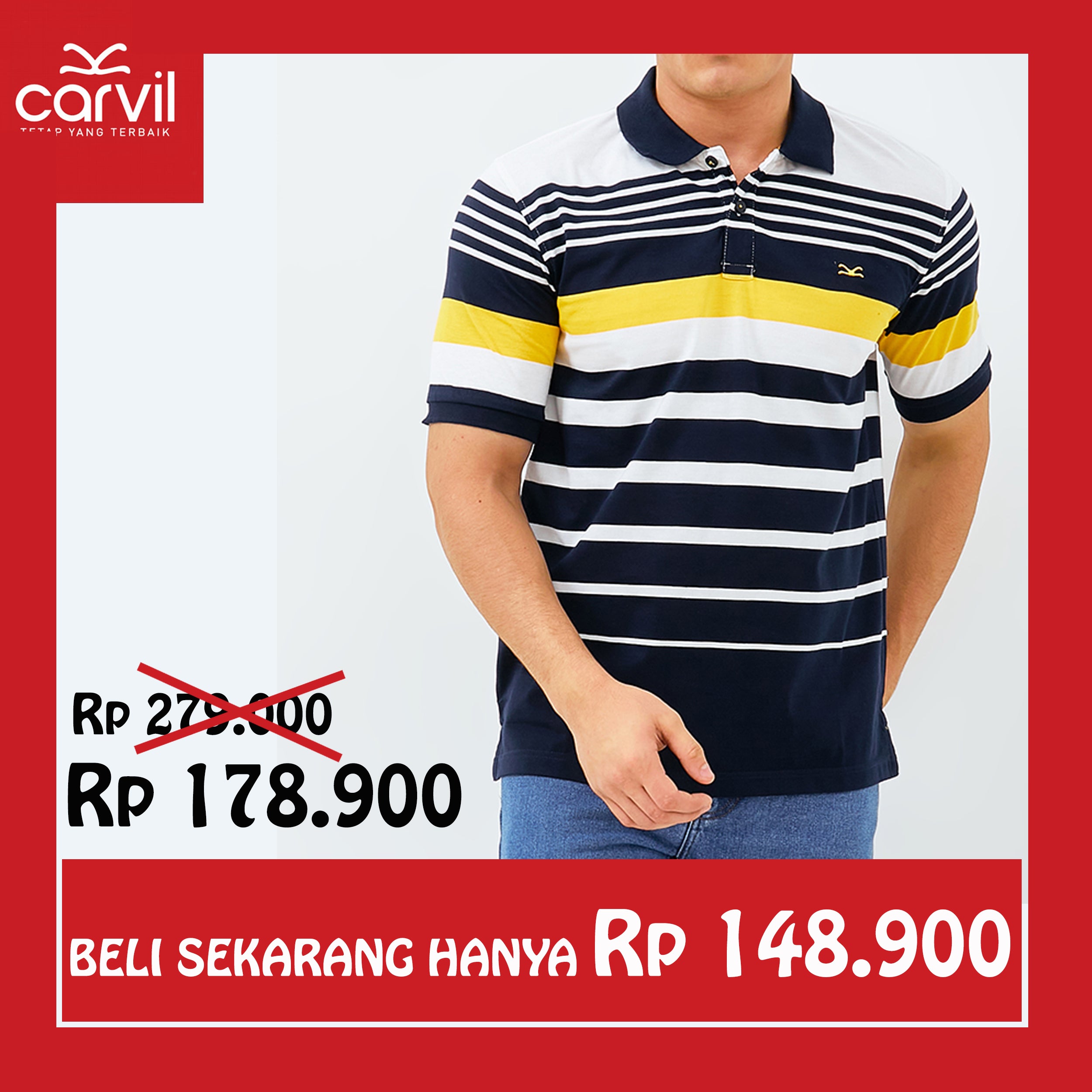 Carvil Kaos Polo Salur Pria PISA