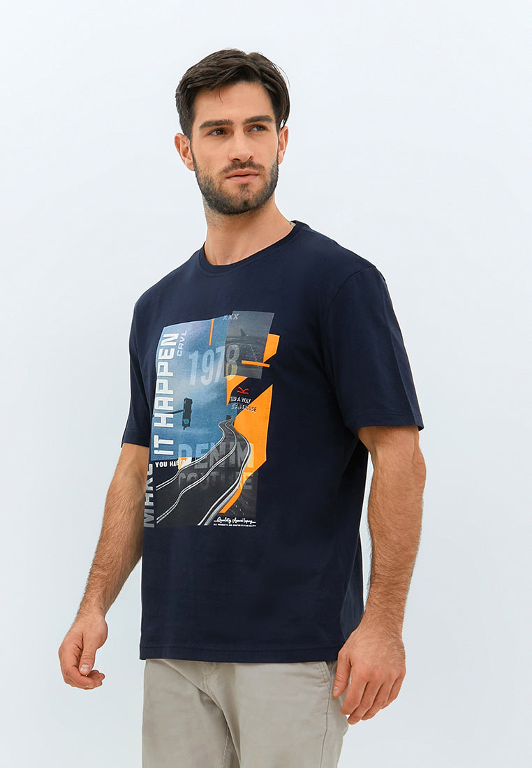 Carvil Tshirt Pria Road - Black - Fashion Man