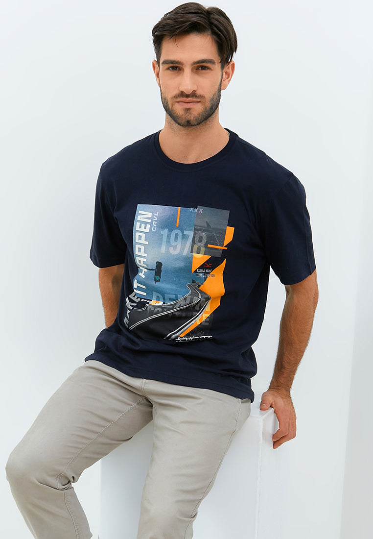 Carvil Tshirt Pria Road - Black - Fashion Man