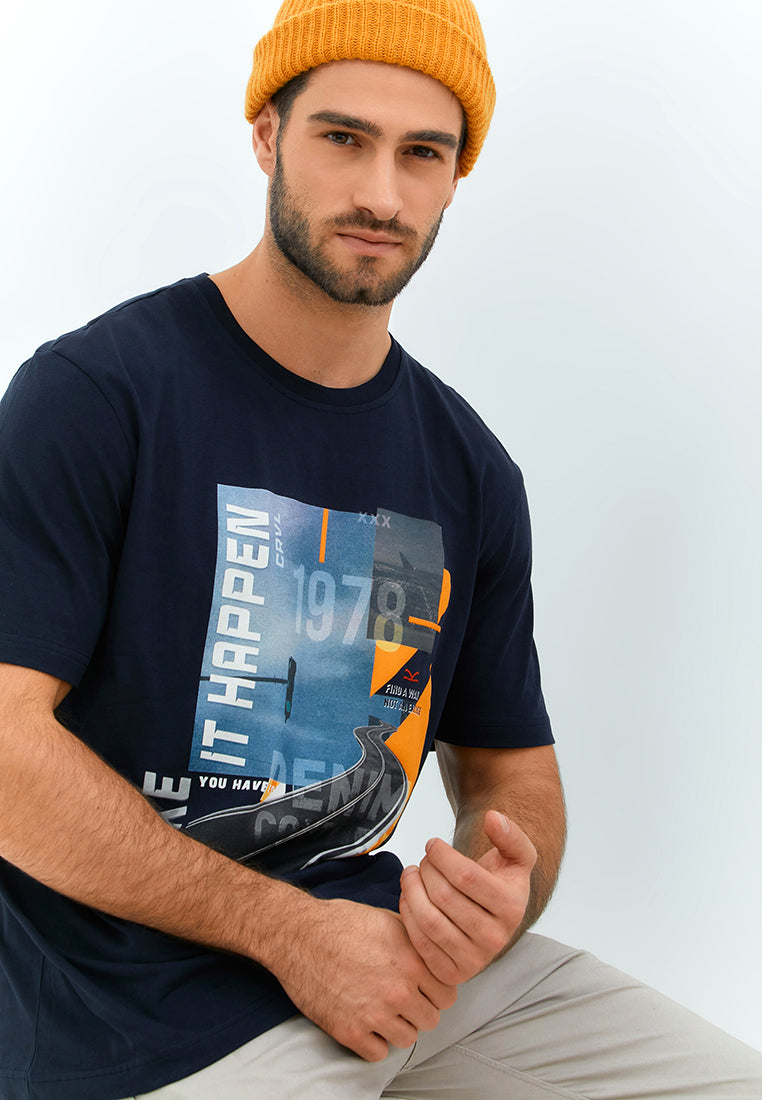 Carvil Tshirt Pria Road - Black - Fashion Man