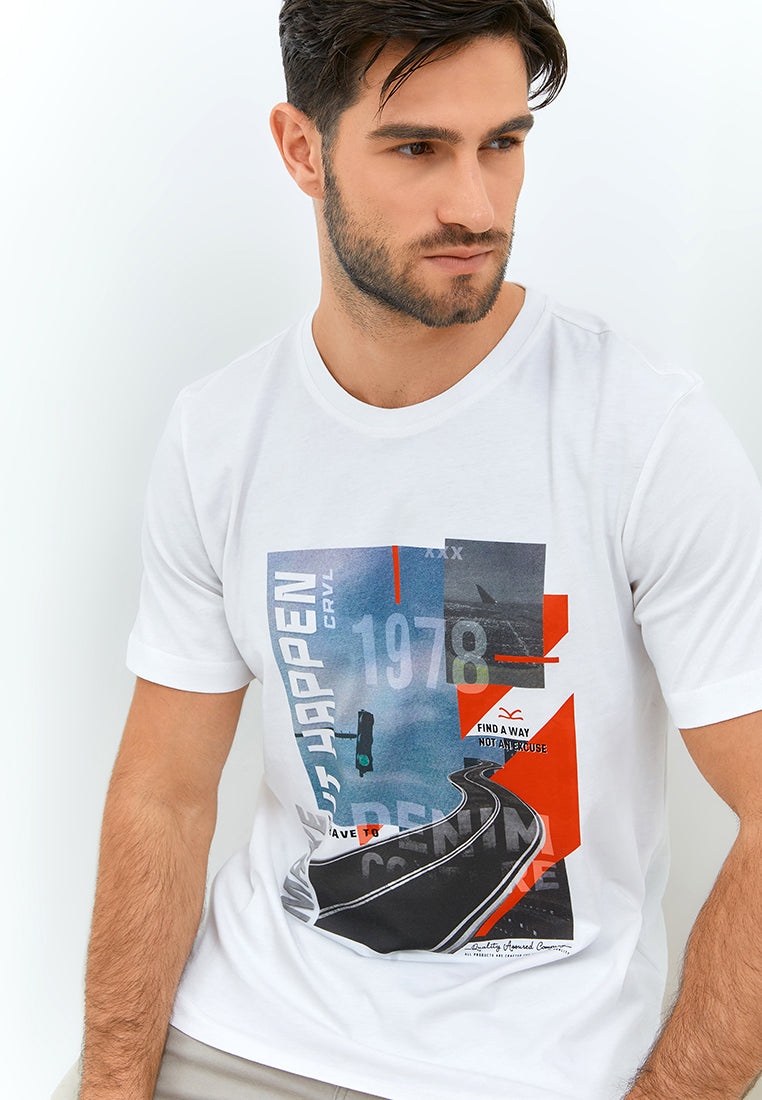 Carvil Tshirt Man Road - White - Fashion Man