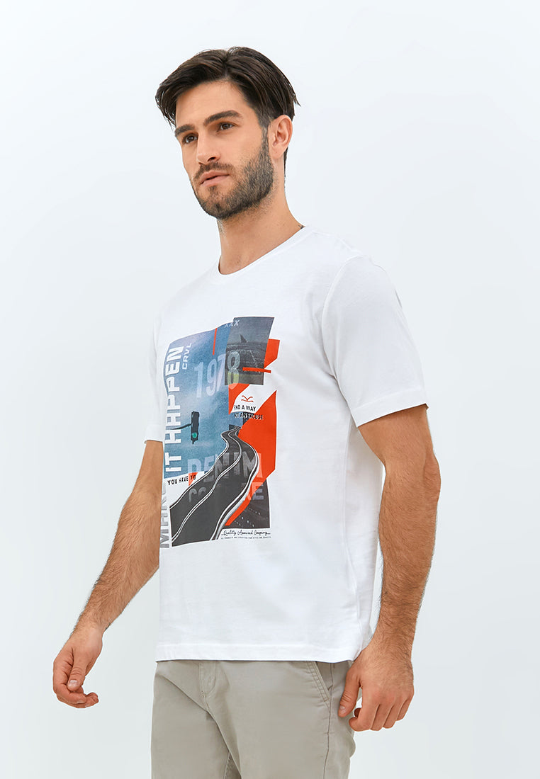 Carvil Tshirt Man Road - White - Fashion Man