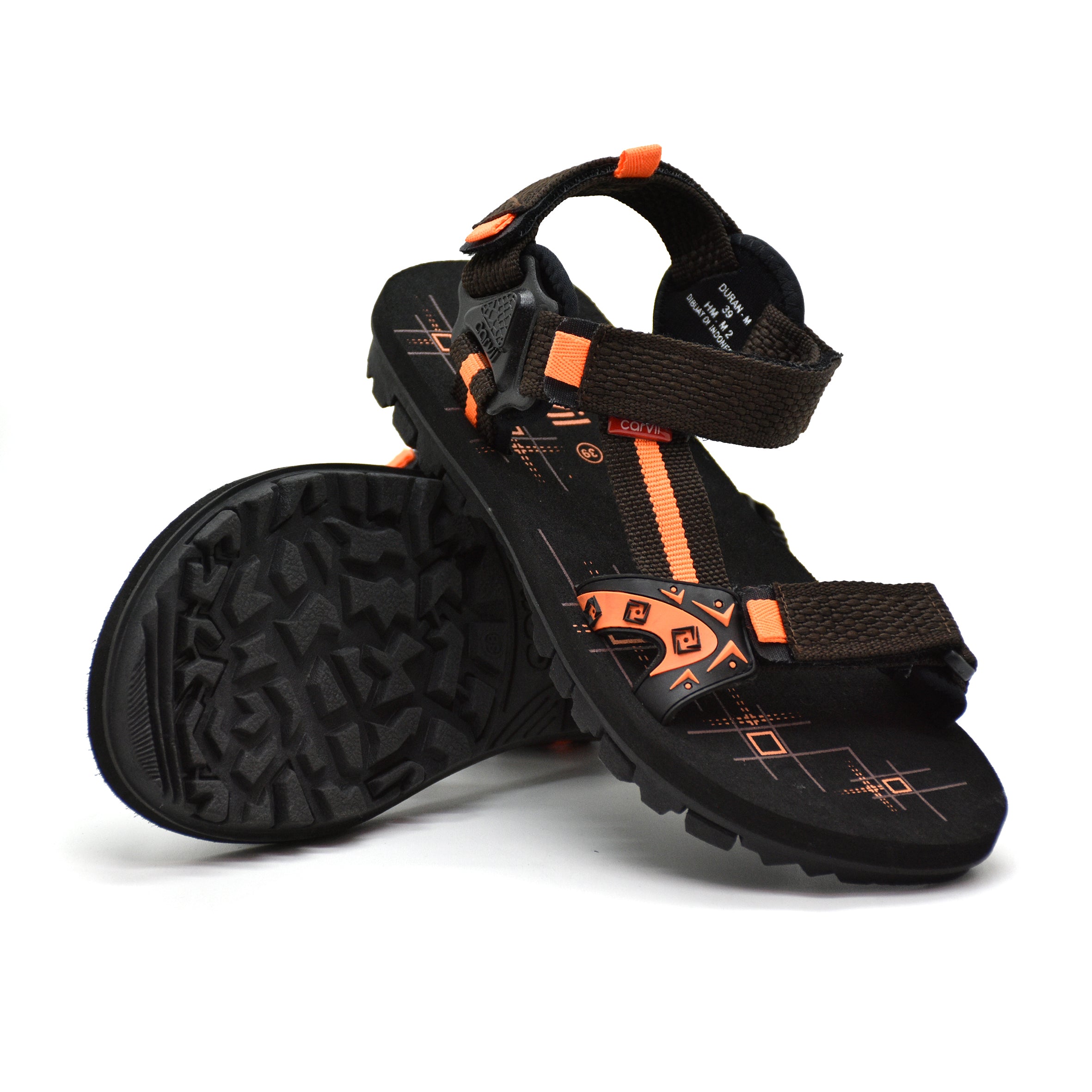 Carvil Sandal Pria RYDER-GM BROWN/ORANGE