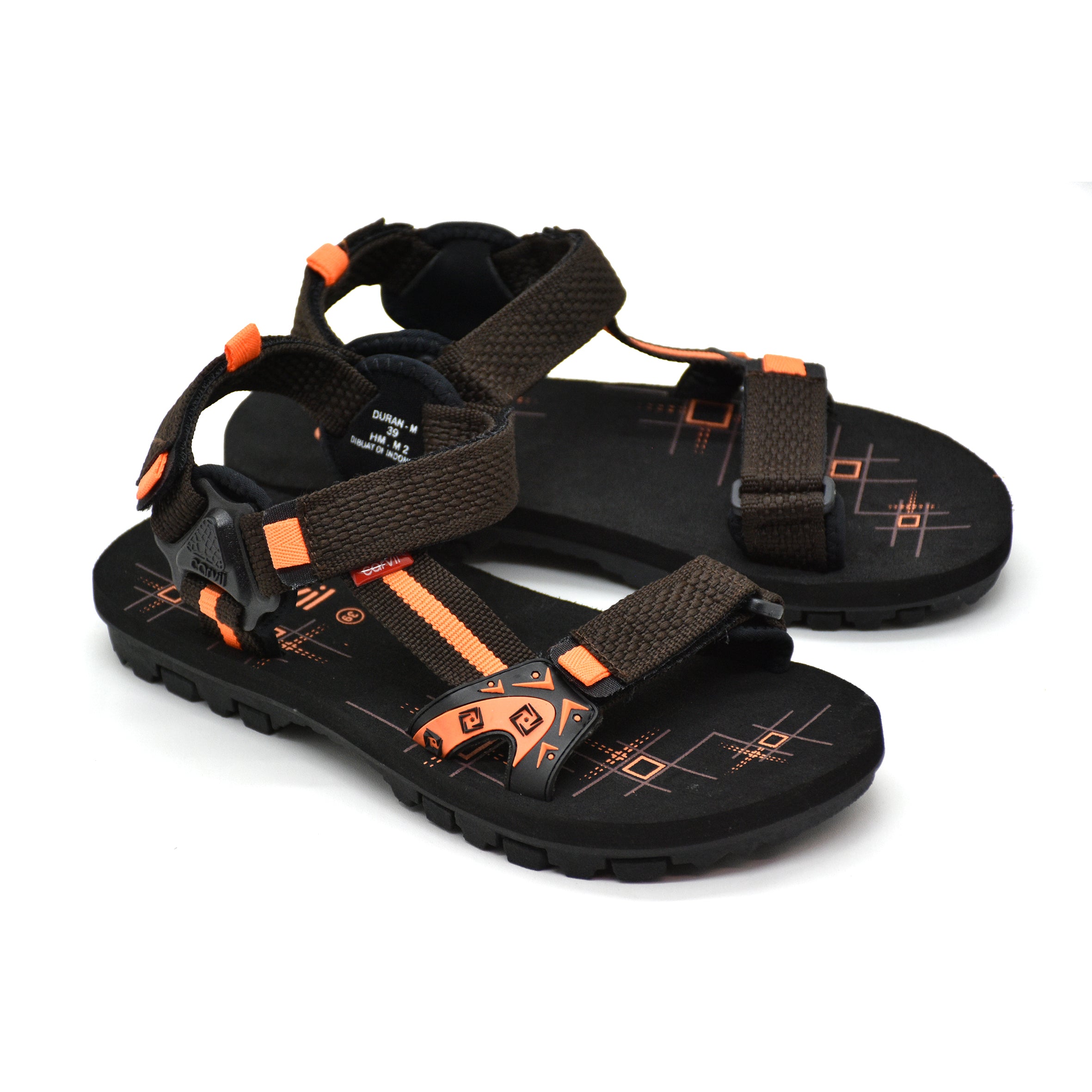 Carvil Sandal Pria RYDER-GM BROWN/ORANGE