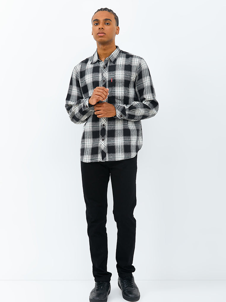 Carvil Kemeja MANL LS RYLEE BLACK/OFF WHITE