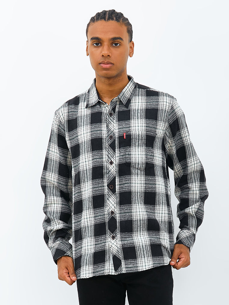 Carvil Kemeja MANL LS RYLEE BLACK/OFF WHITE