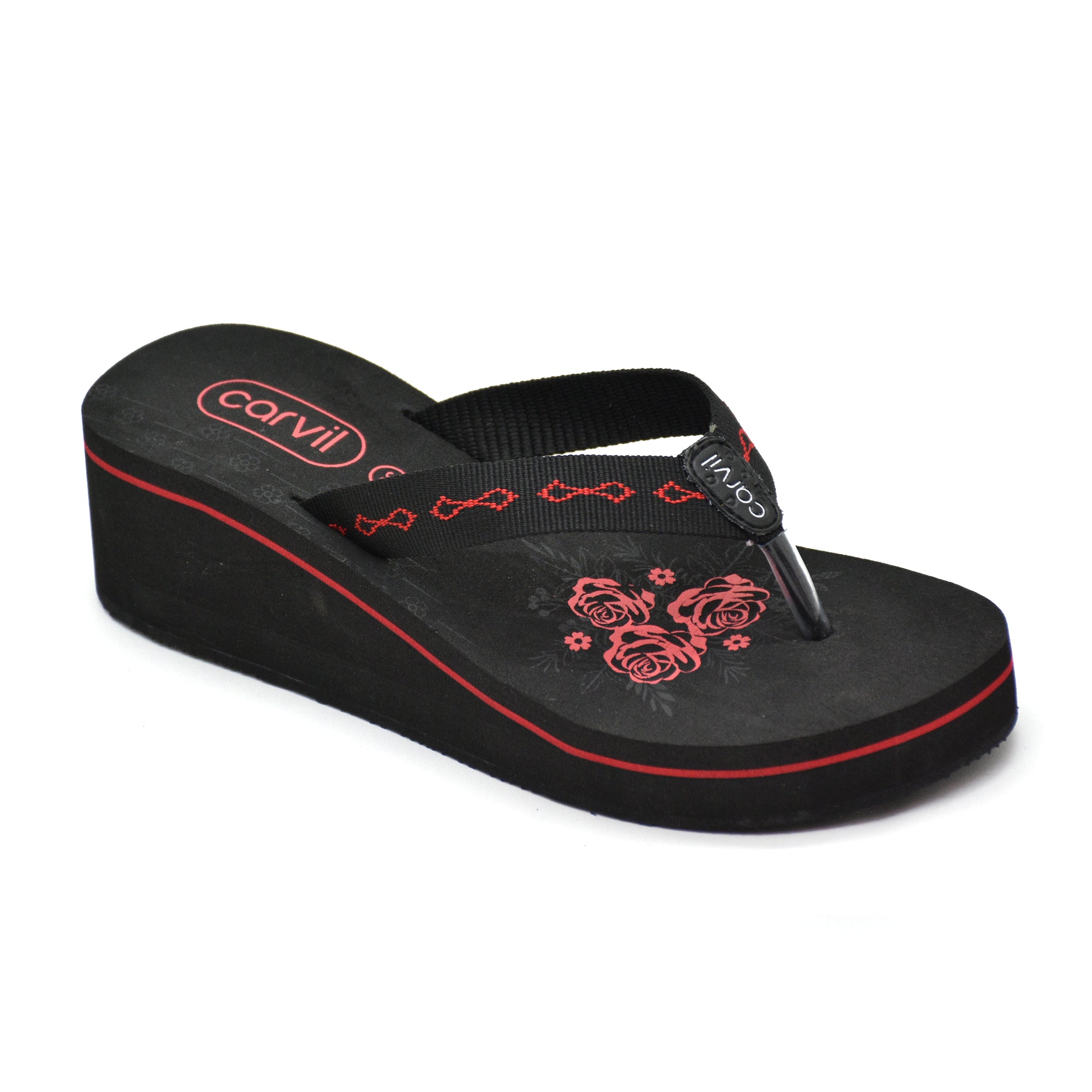 Carvil Sandal Wanita SALVIA-LW- BLACK/RED