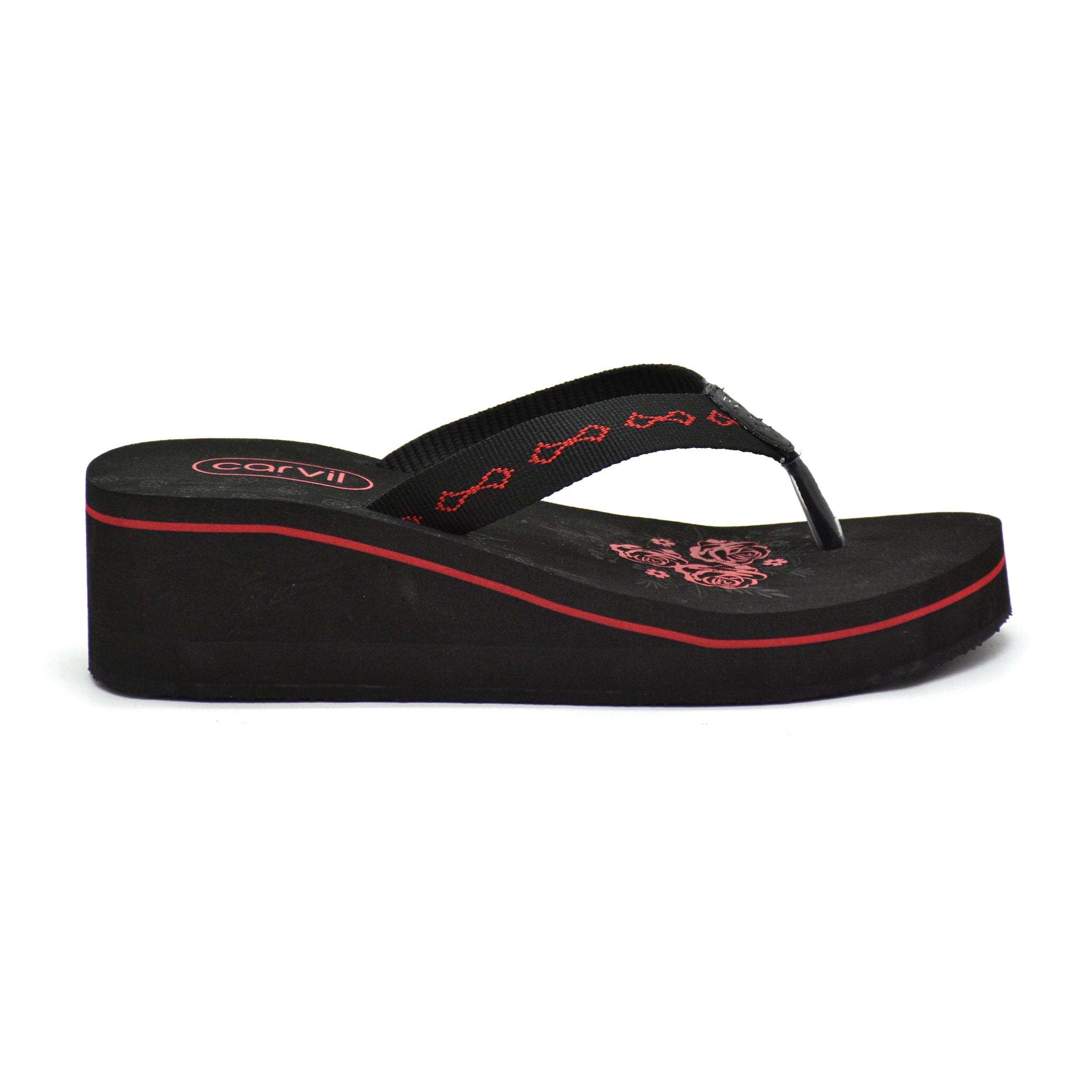 Carvil Sandal Wanita SALVIA-LW- BLACK/RED