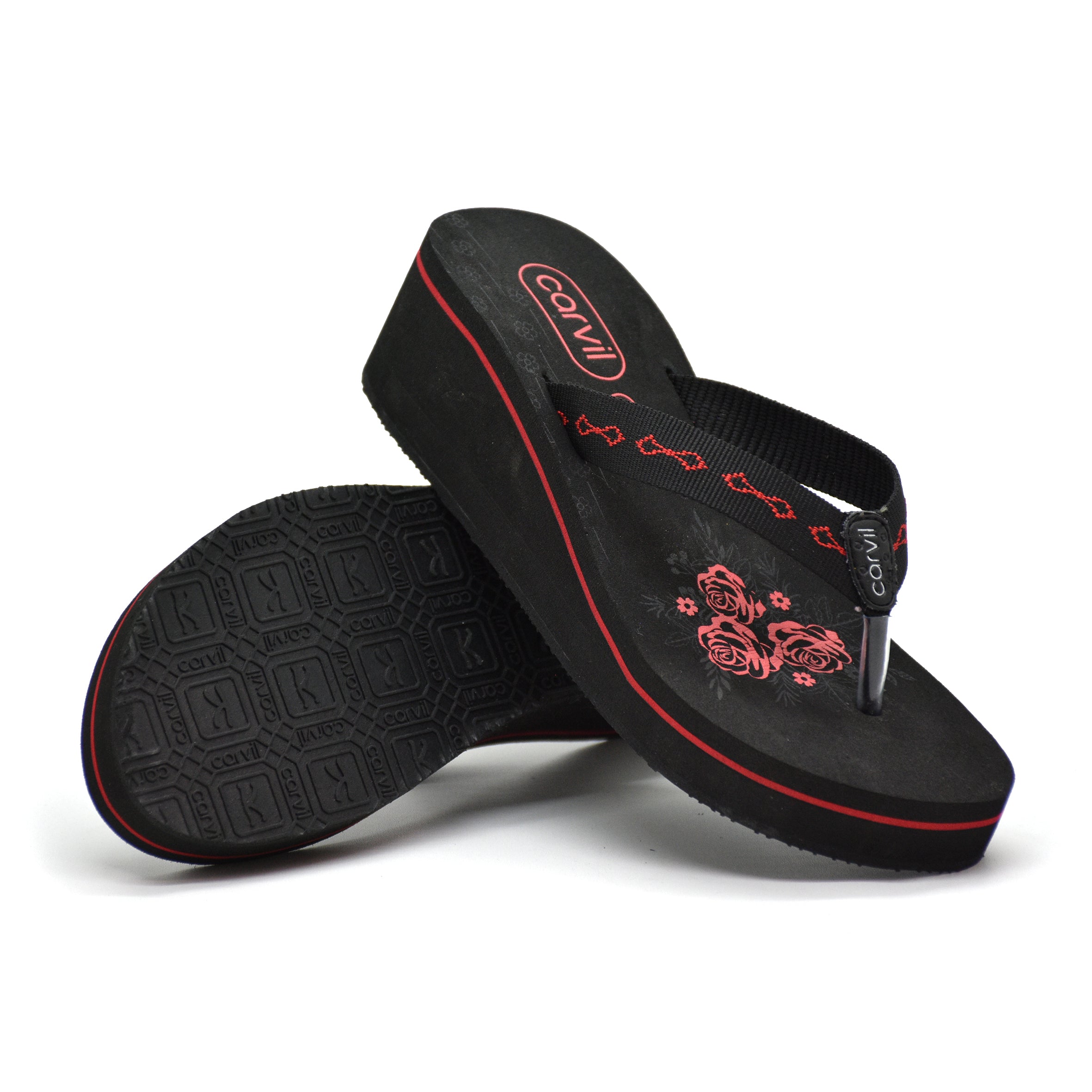 Carvil Sandal Wanita SALVIA-LW- BLACK/RED
