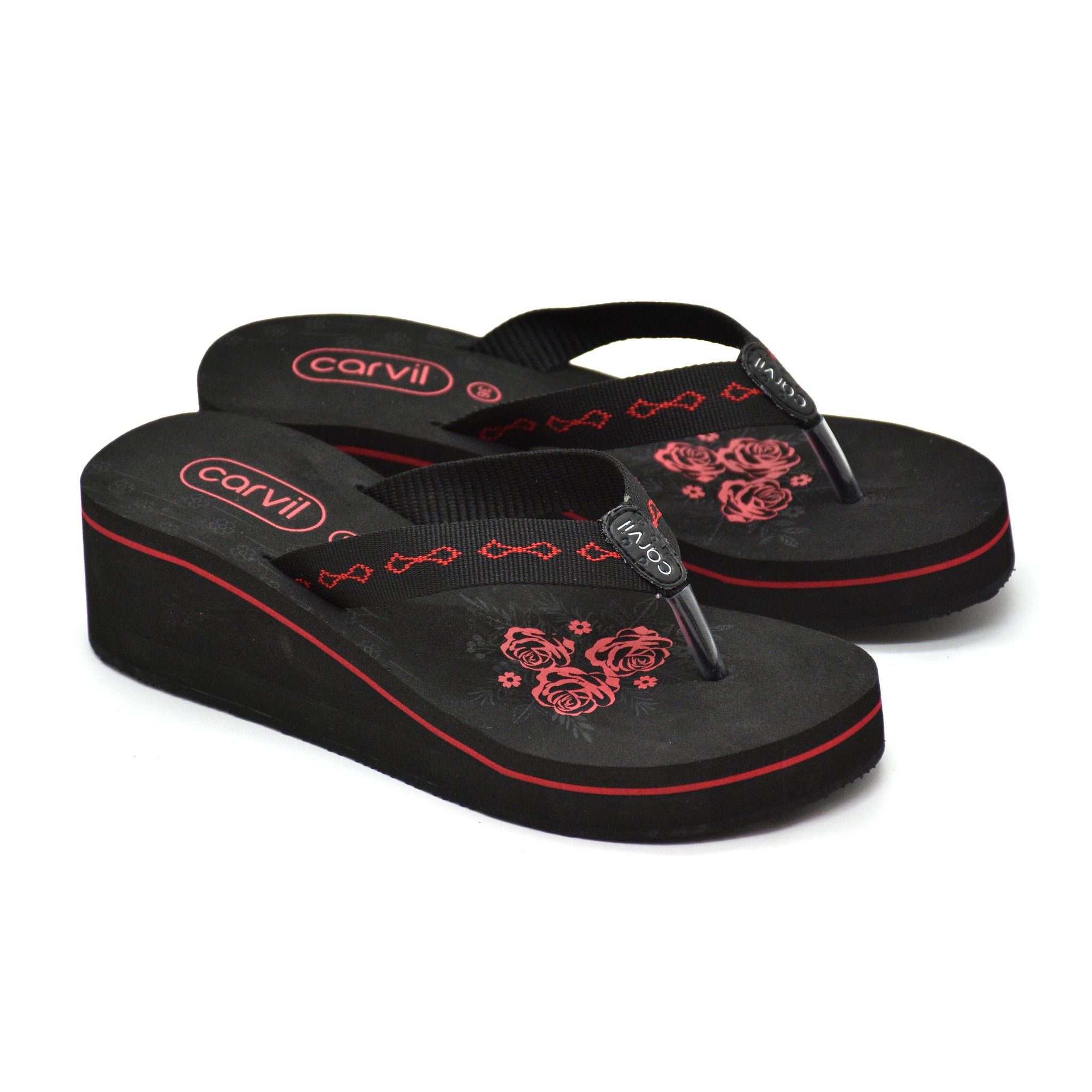 Carvil Sandal Wanita SALVIA-LW- BLACK/RED