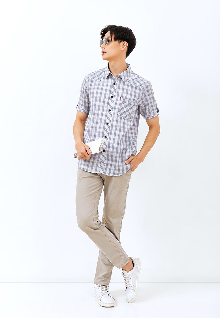 Carvil Kemeja Pria SS SAMUEL - BLUE