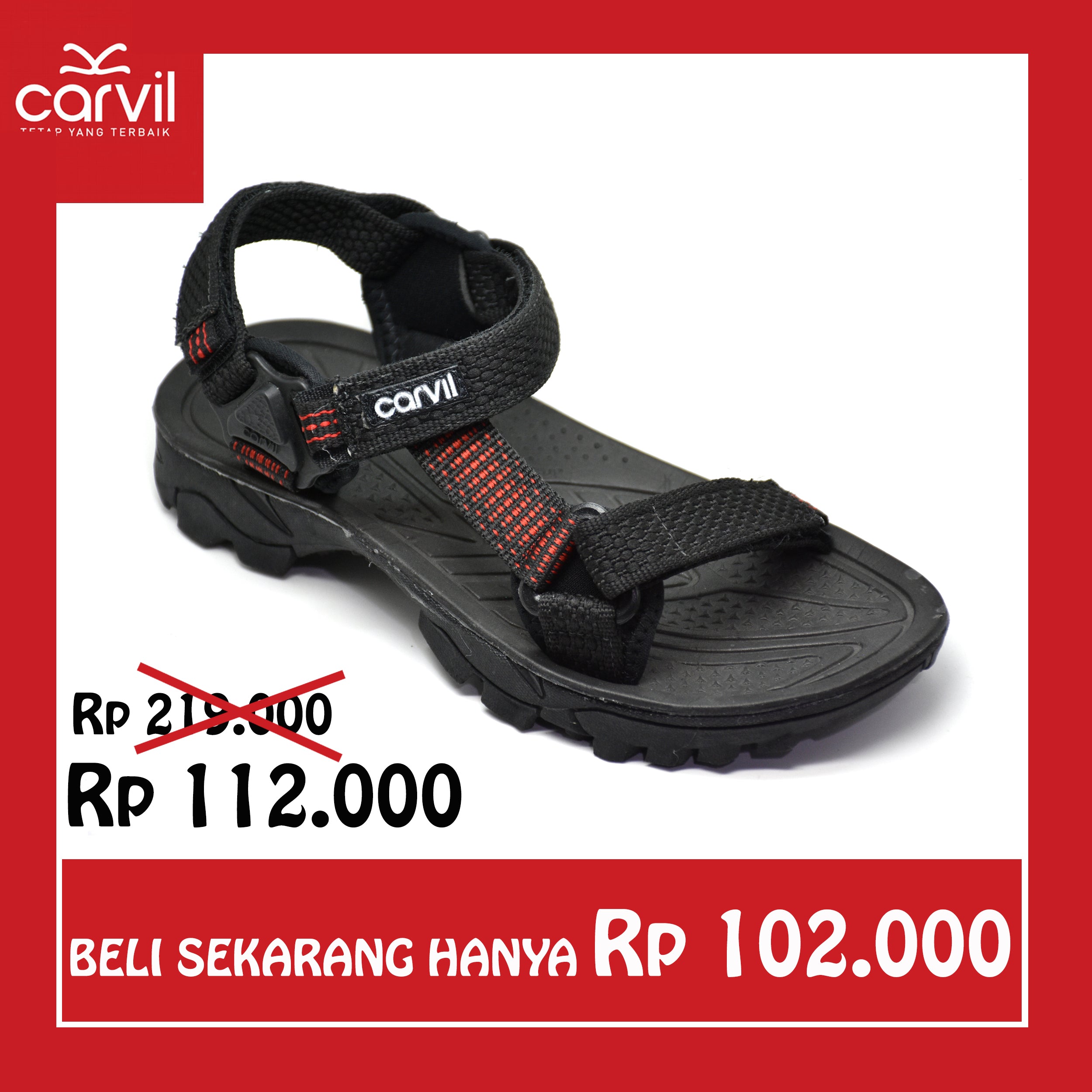 Carvil Sandal Gunung Anak SANTANDER-GT BLACK/RED