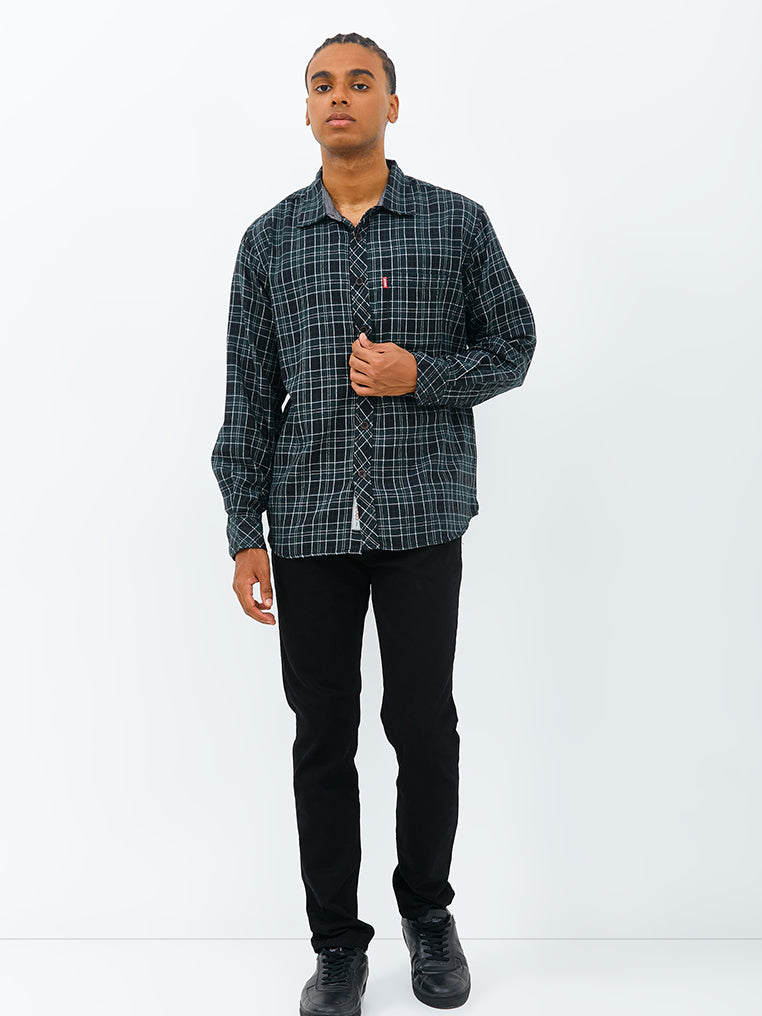 Carvil Kemeja Man LS SIMON BLACK/GREEN