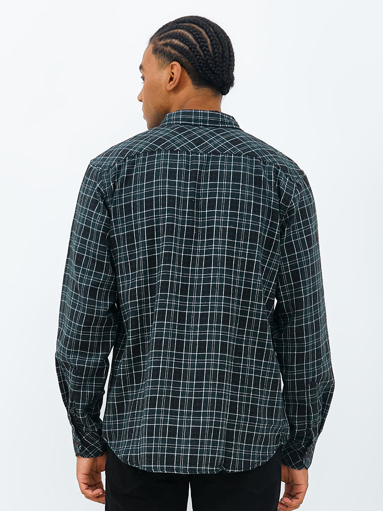 Carvil Kemeja Man LS SIMON BLACK/GREEN