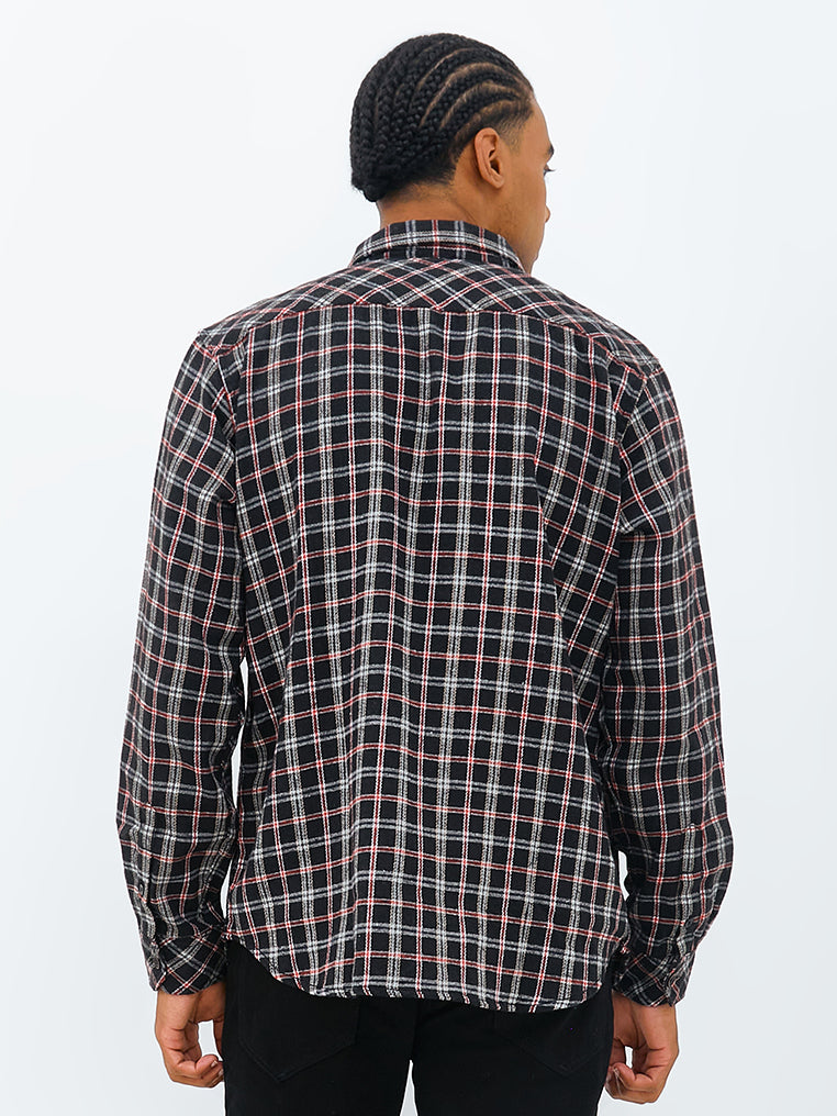Carvil Kemeja MANL LS SLADE BLACK/RED