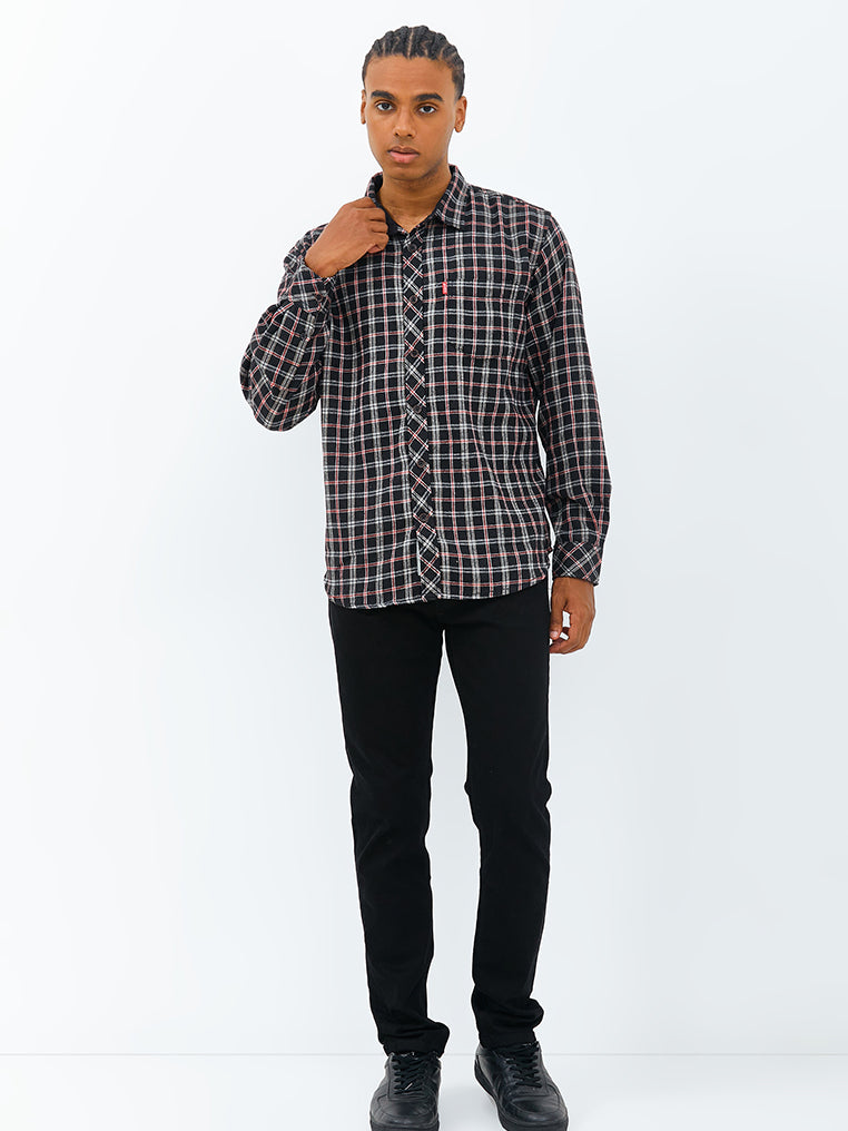 Carvil Kemeja MANL LS SLADE BLACK/RED