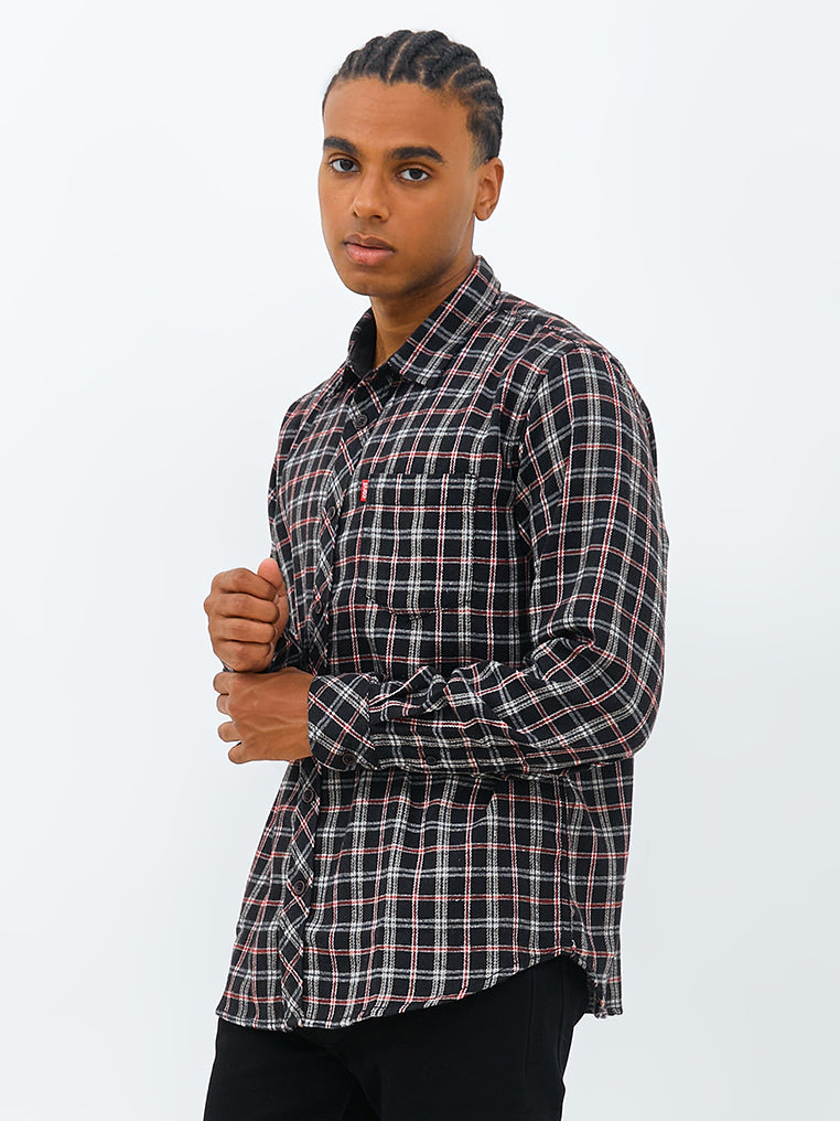 Carvil Kemeja MANL LS SLADE BLACK/RED