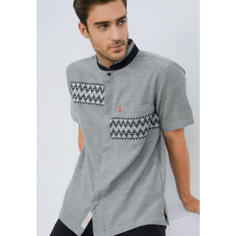 Carvil Baju Koko Pria TAQI-GRY GREY