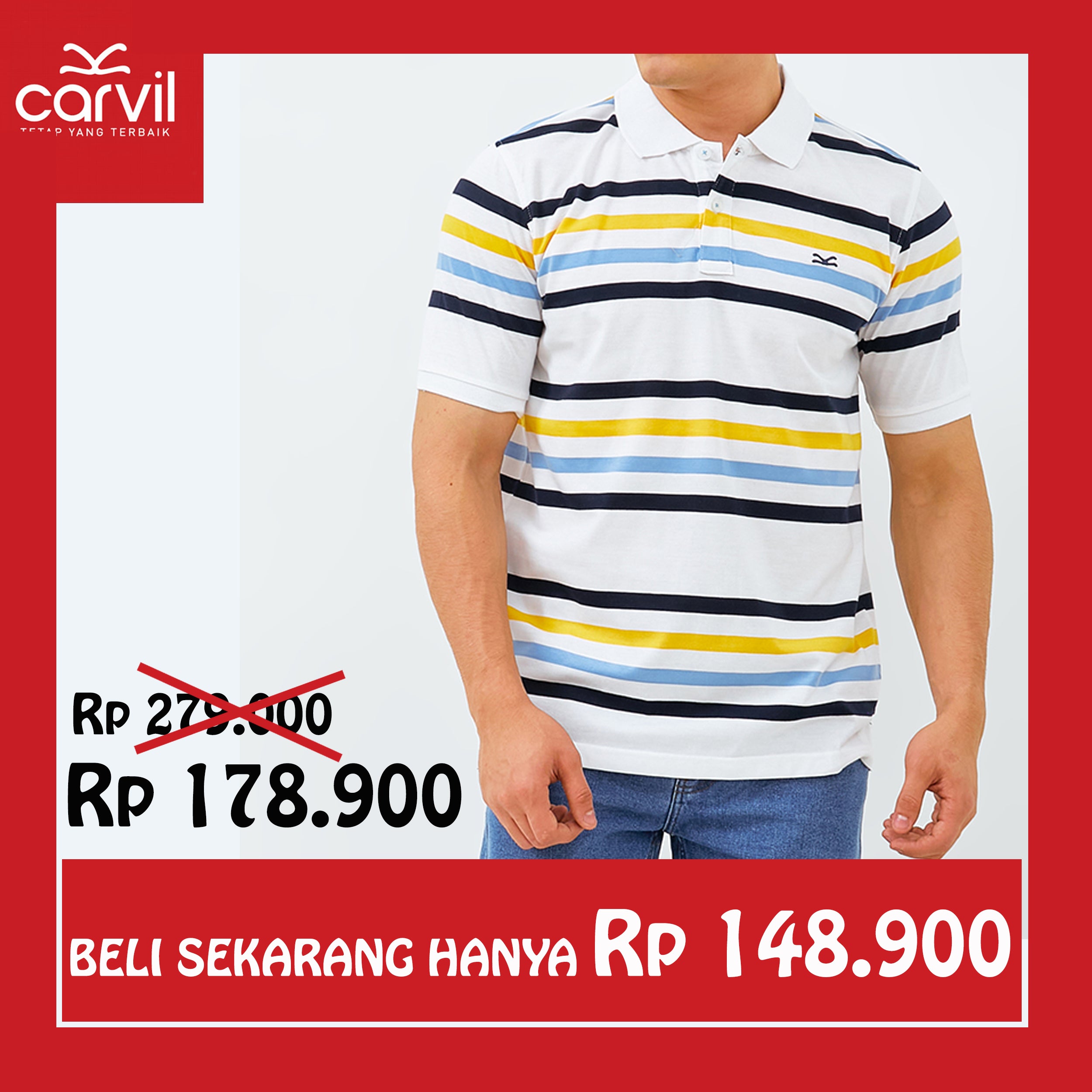 Carvil Kaos Polo Salur Pria TOBY
