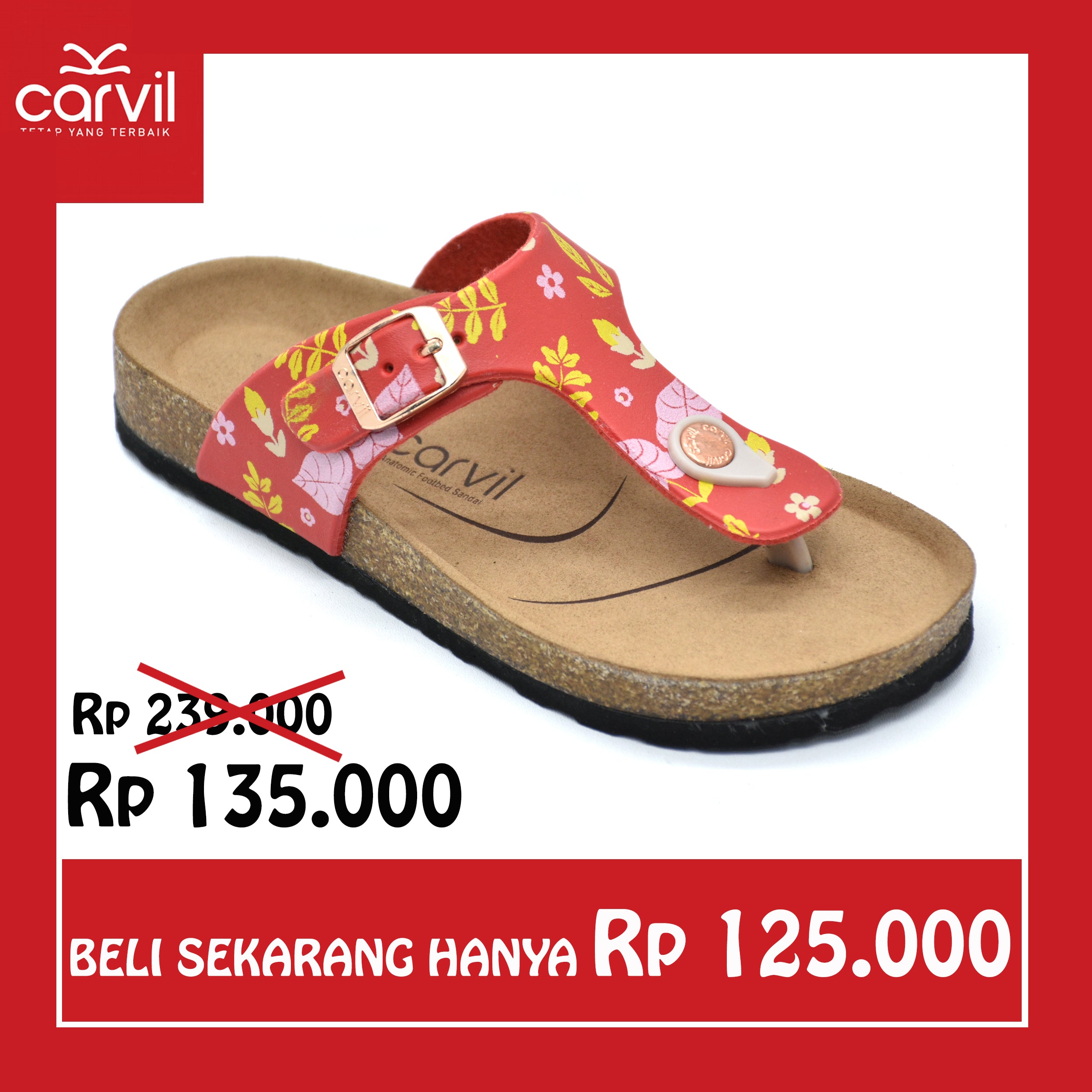 Carvil Sandal Anak VEGAN-01 TW RED