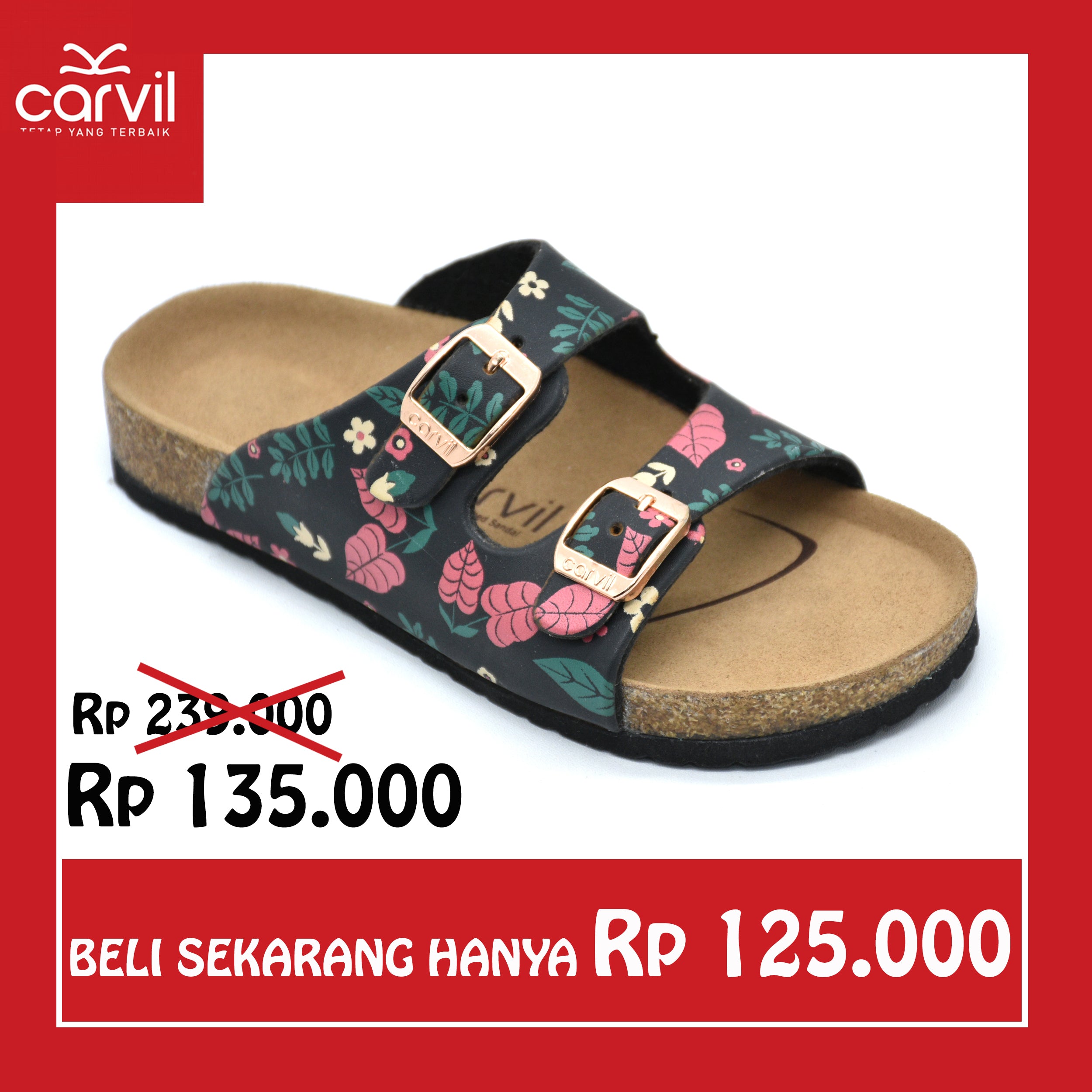 Carvil Sandal Anak VEGAN-02 TW BLACK