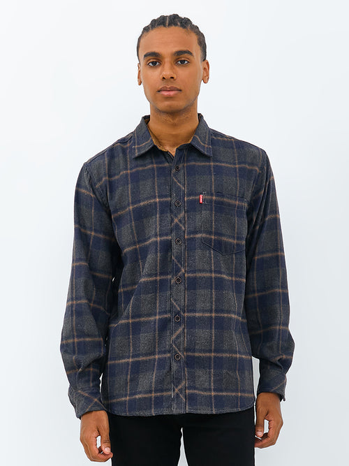 Carvil Kemeja Man LS VINSON BLACK/GREY