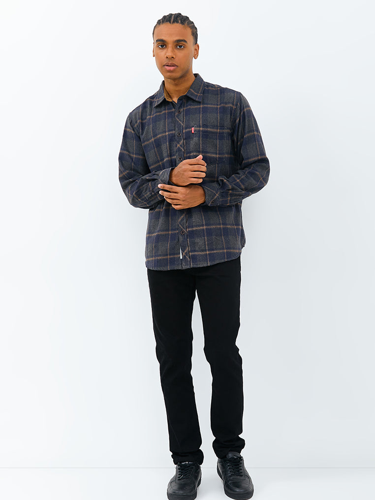 Carvil Kemeja Man LS VINSON BLACK/GREY