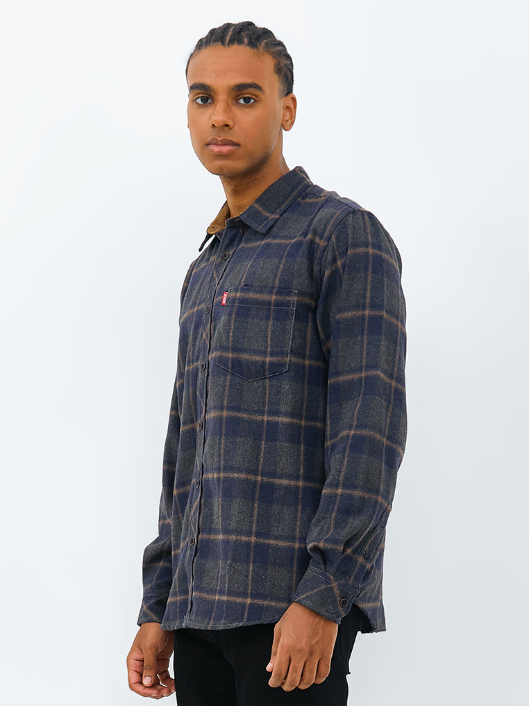 Carvil Kemeja Man LS VINSON BLACK/GREY