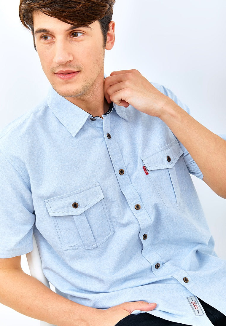 Carvil Kemeja Man SS LUCIUS-BLU BLUE