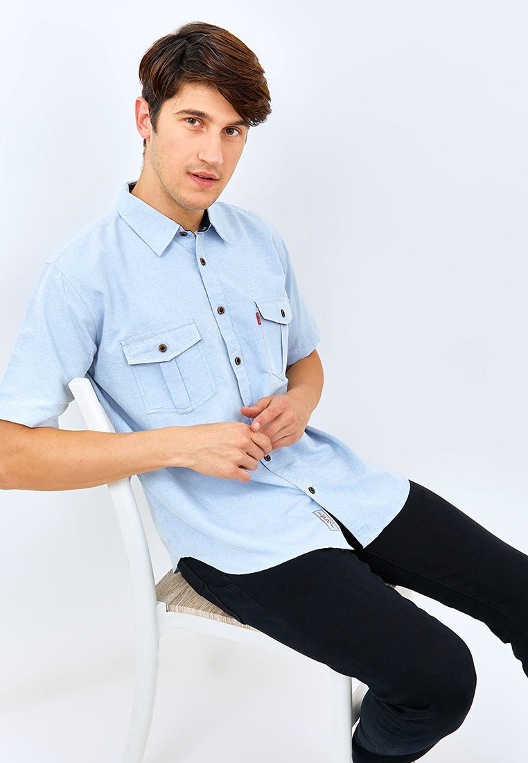 Carvil Kemeja Man SS LUCIUS-BLU BLUE