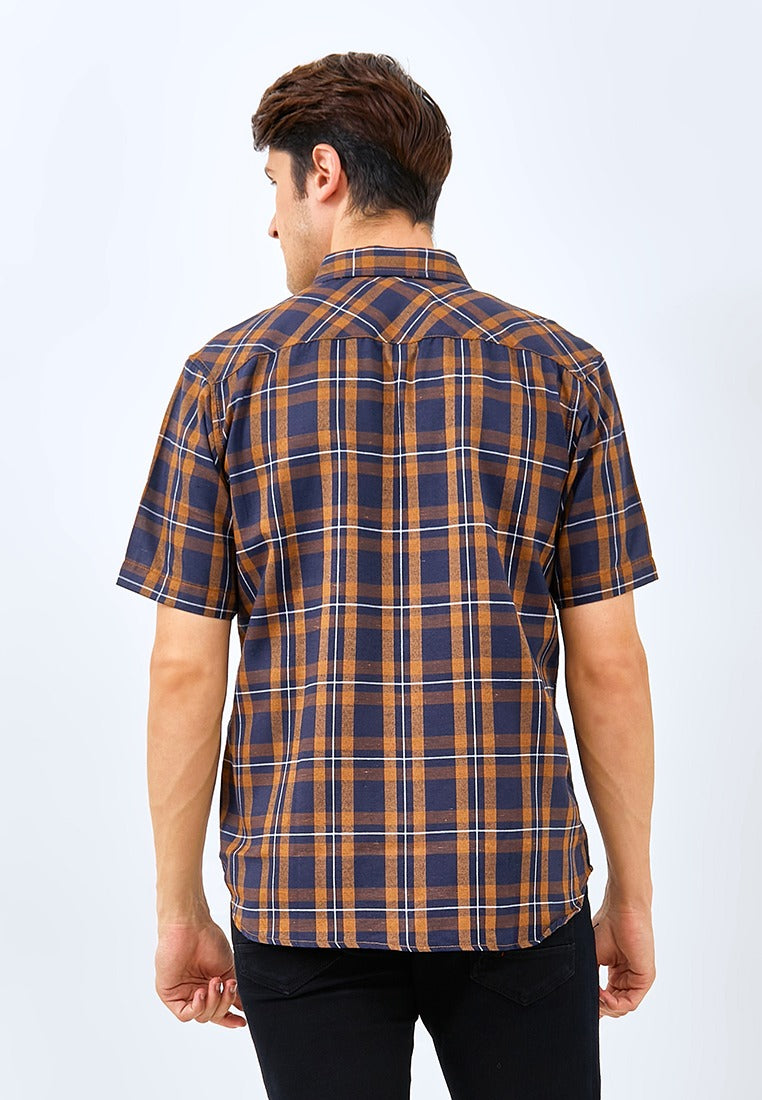 Carvil Kemeja Man SS TAMEEZ-NVB NAVI/BROWN