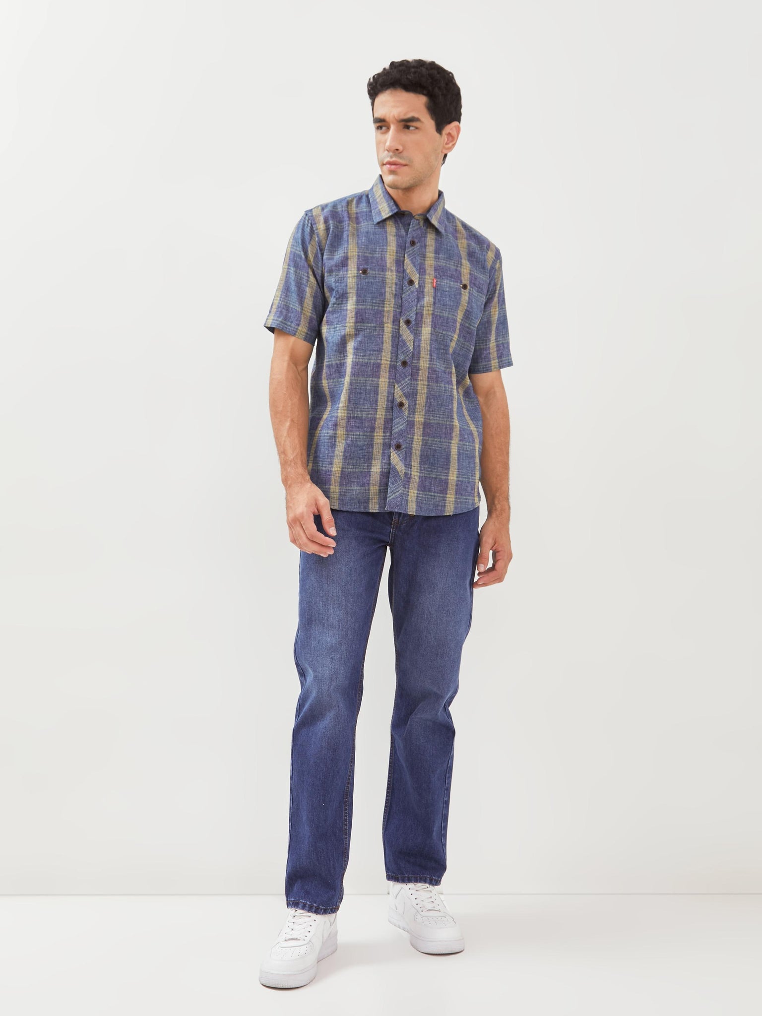 Carvil Shirt Man Aiken - Navy/Beige