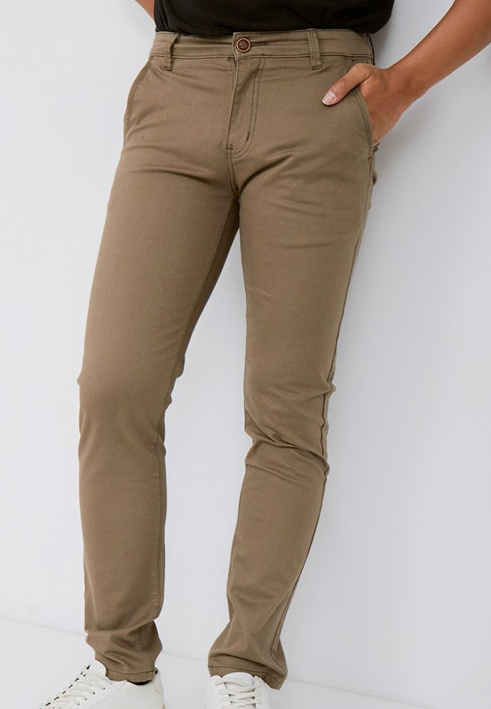 Carvil Celana Chino Pria SATENZO - KHAKI