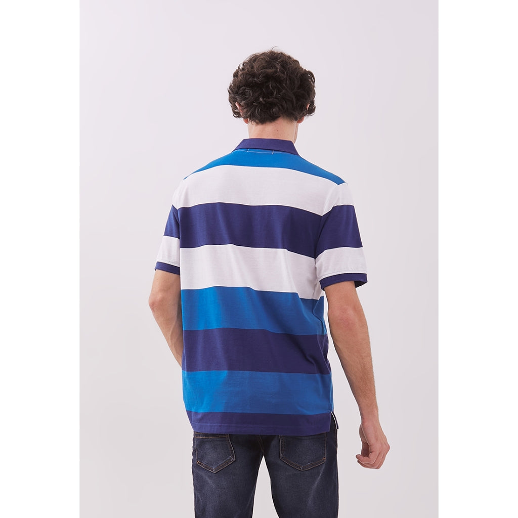 Carvil Tshirt Polo Man - Naldo - White/Light Blue