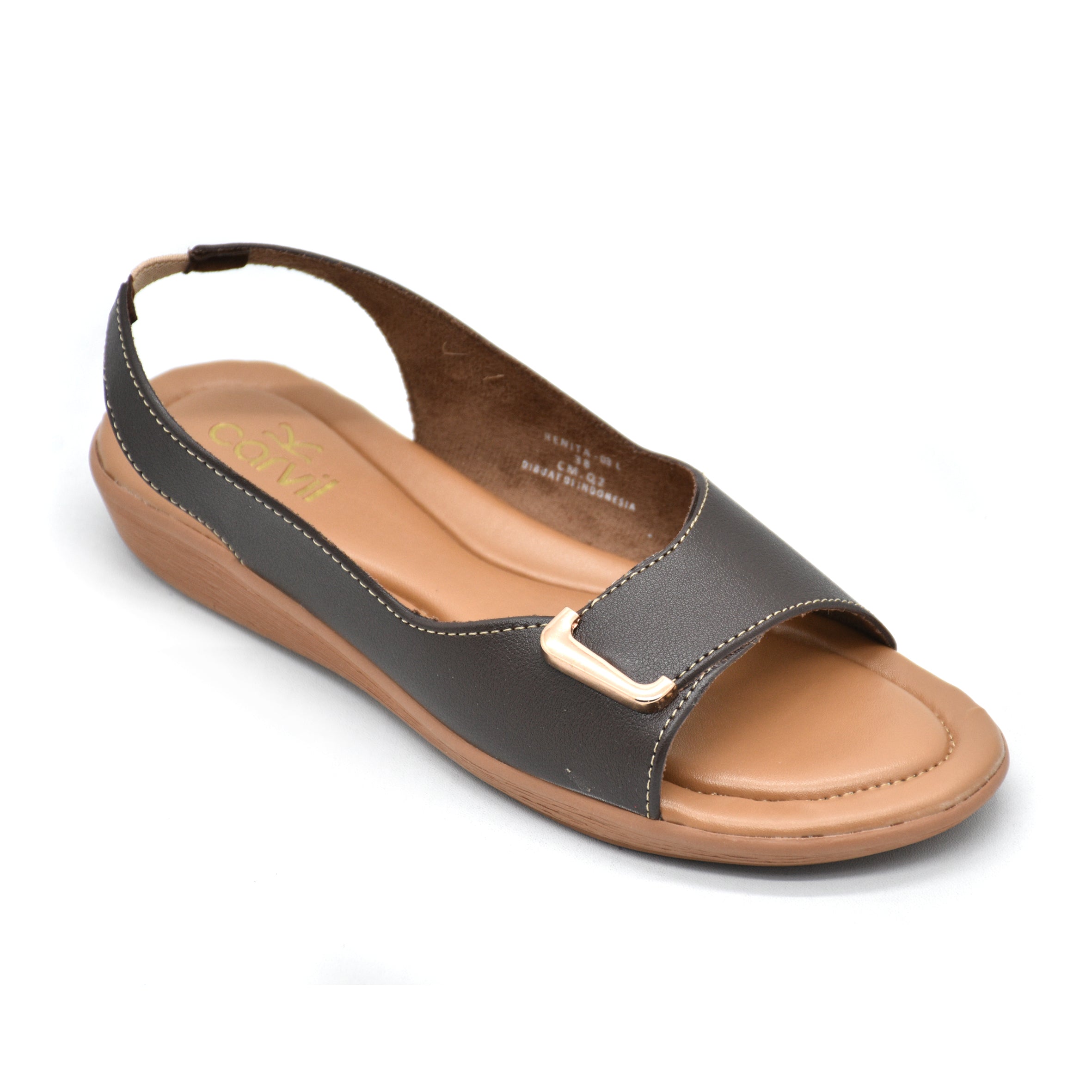 Carvil Sandal Wanita RENITA-03 L DARK BROWN