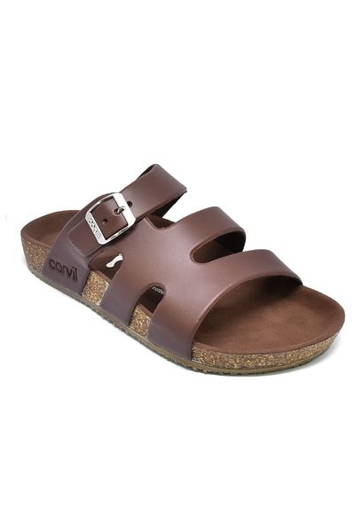 Carvil Sandal Footbed Pria BENZO-03 M BROWN