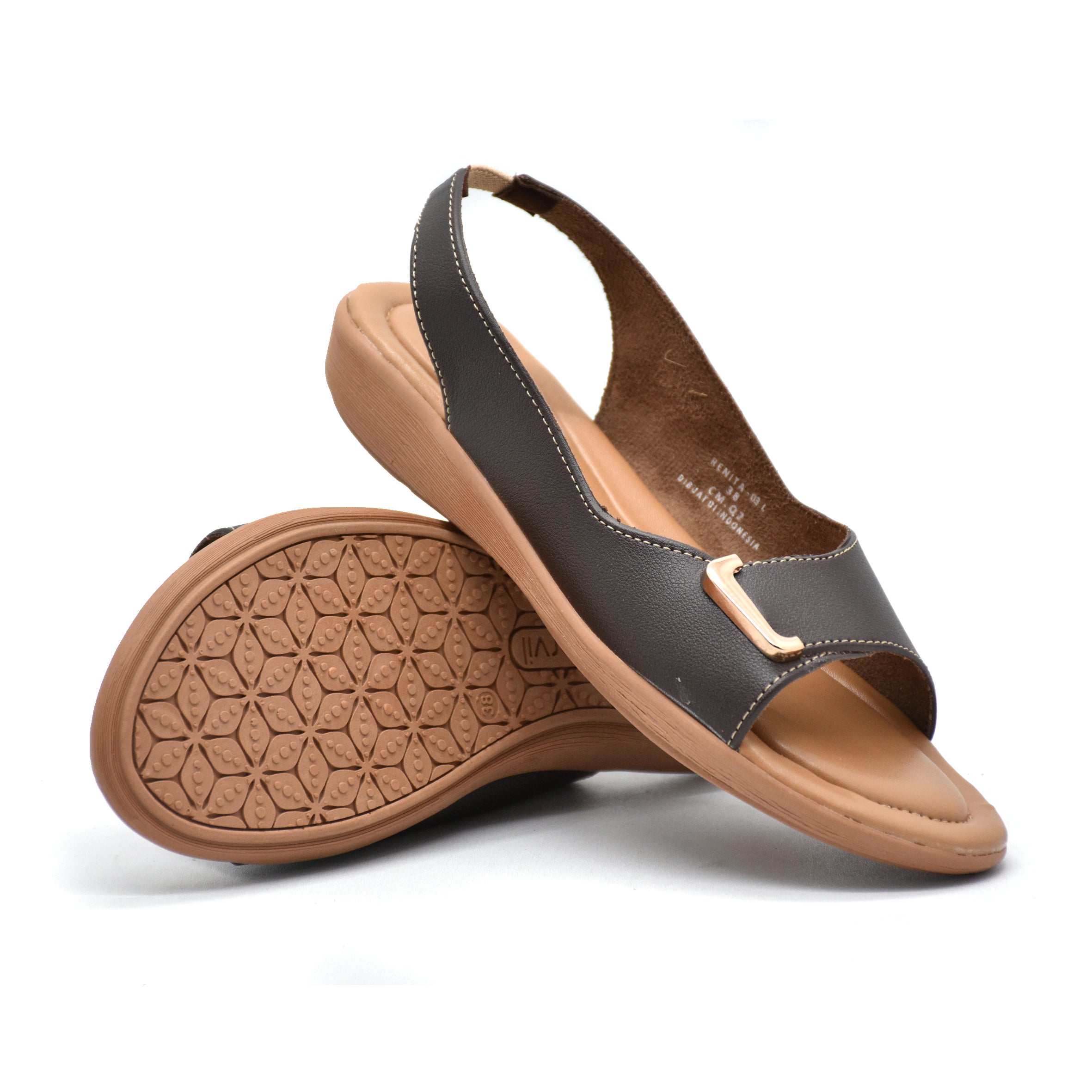 Carvil Sandal Wanita RENITA-03 L DARK BROWN