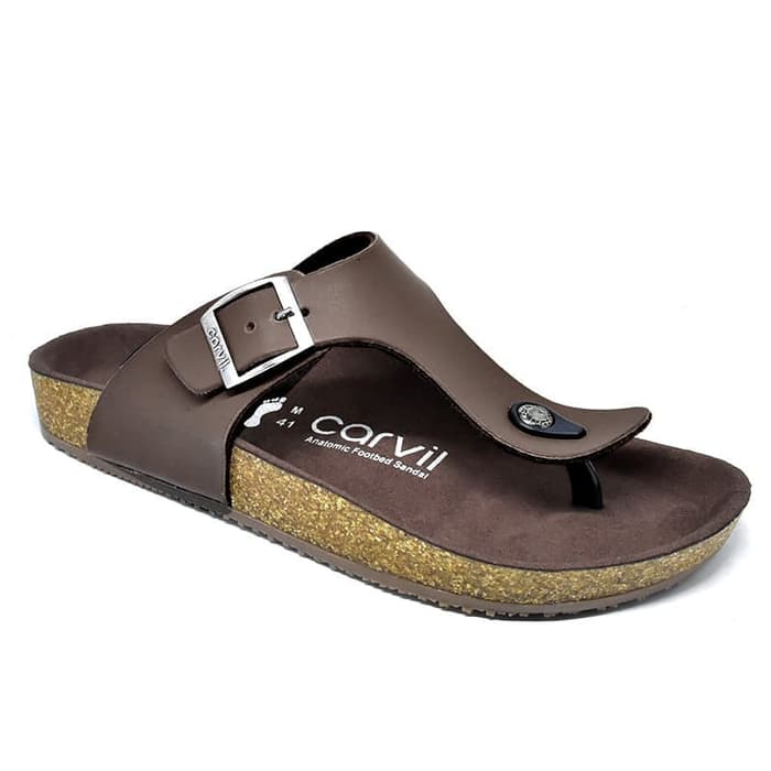 Carvil Sandal Footbed Pria BENZO-01 M BROWN