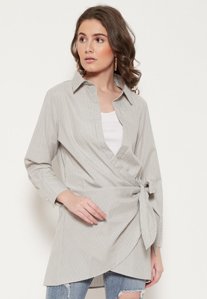 Carvil Kemeja Blouse Ladies SHELOMITA-GRY