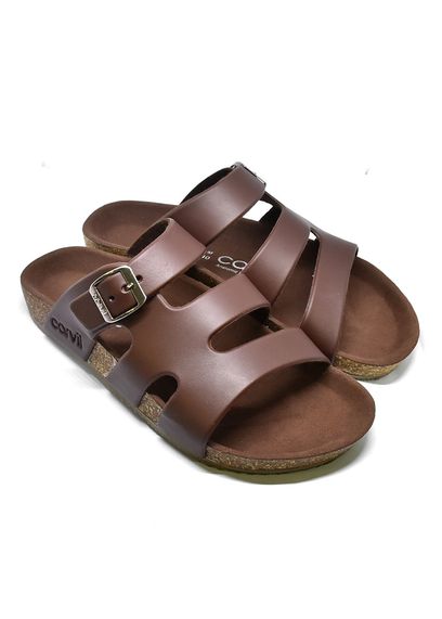 Carvil Sandal Footbed Pria BENZO-03 M BROWN