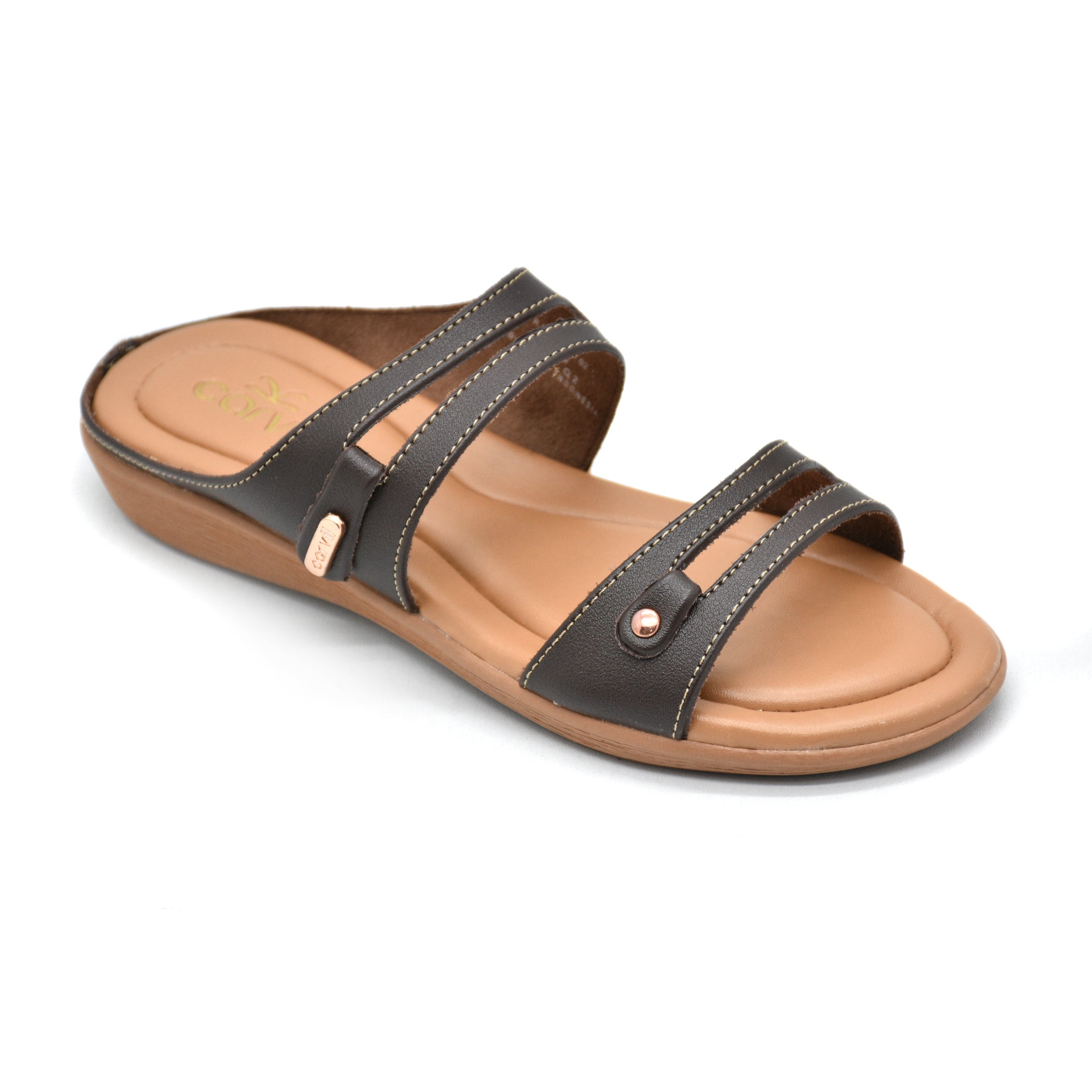 Carvil Sandal Wanita RENITA-02 L DARK BROWN