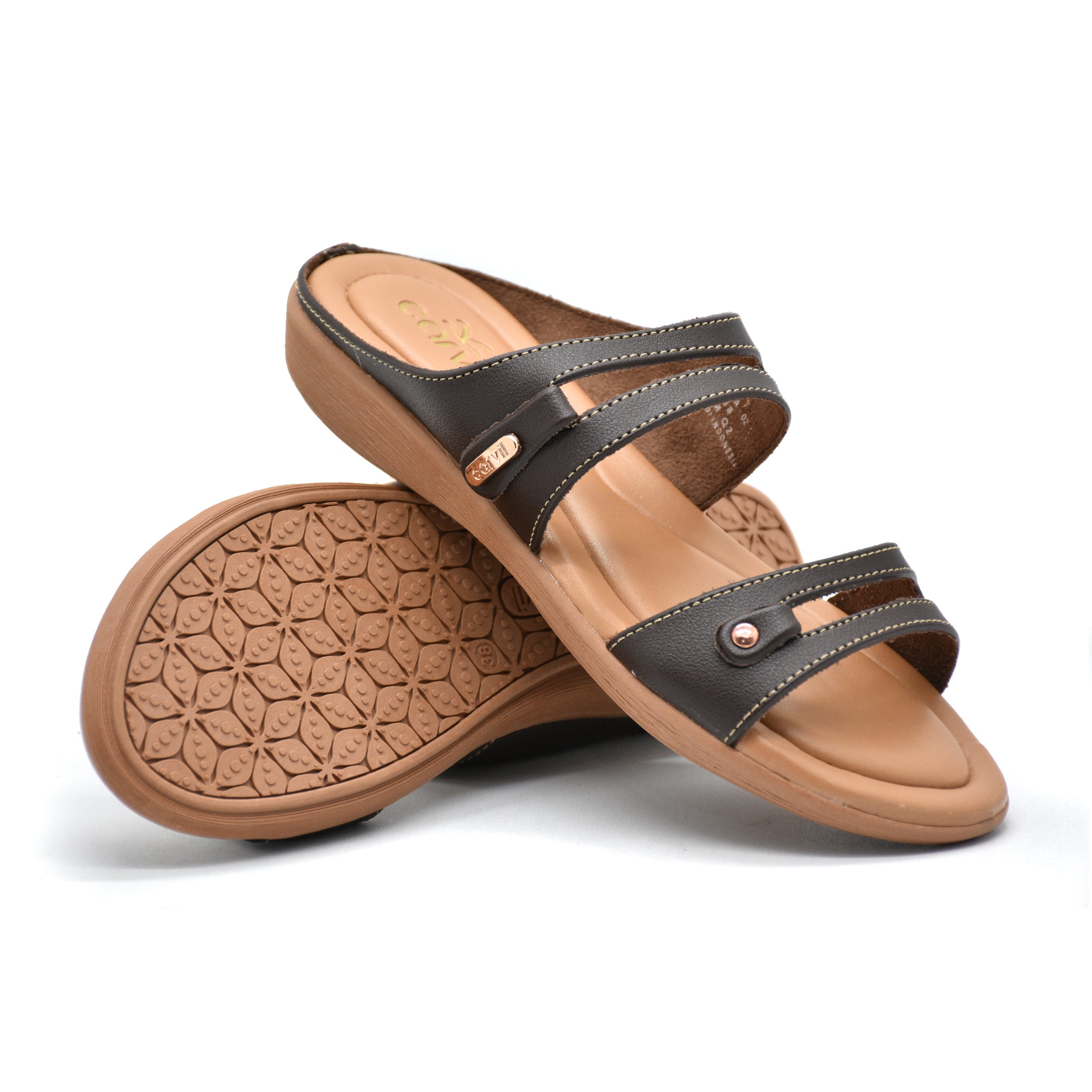 Carvil Sandal Wanita RENITA-02 L DARK BROWN